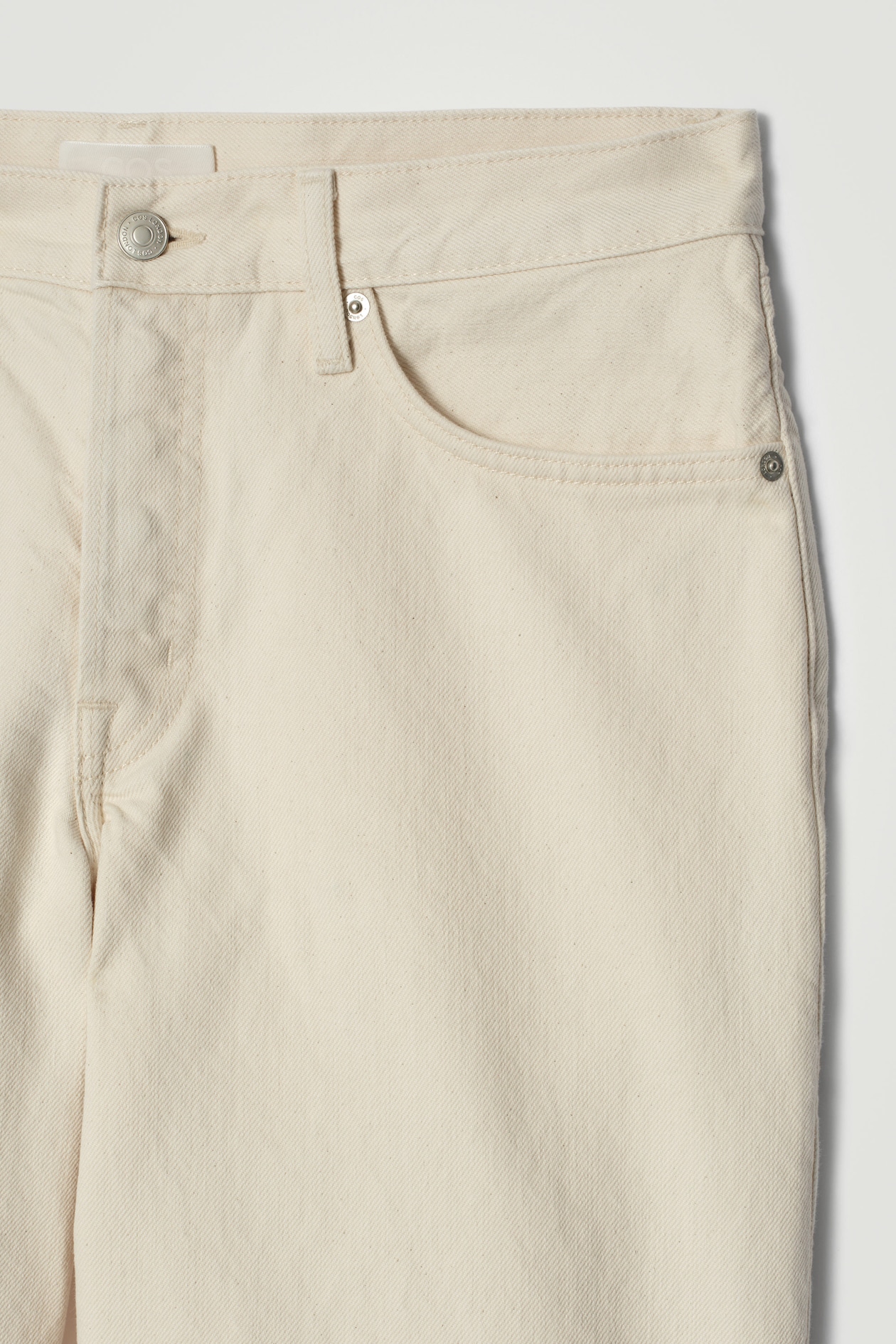 DENIM SHORTS — ECRU