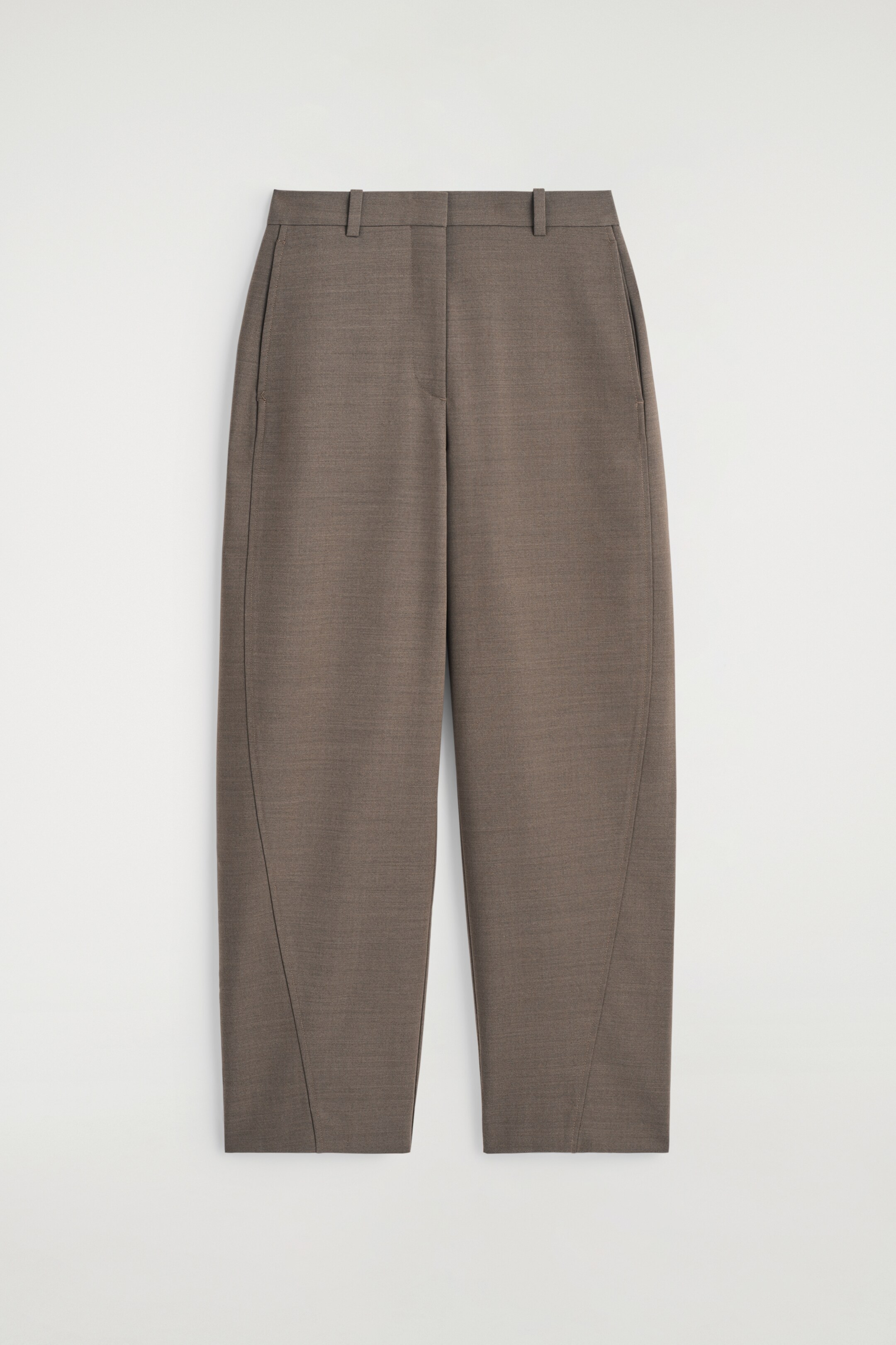 Grösseres Bild ansehen: VERKÜRZTE HOSE AUS WOLLE MIT BARREL-BEIN - BRAUN - DAMEN | H&M CH 4