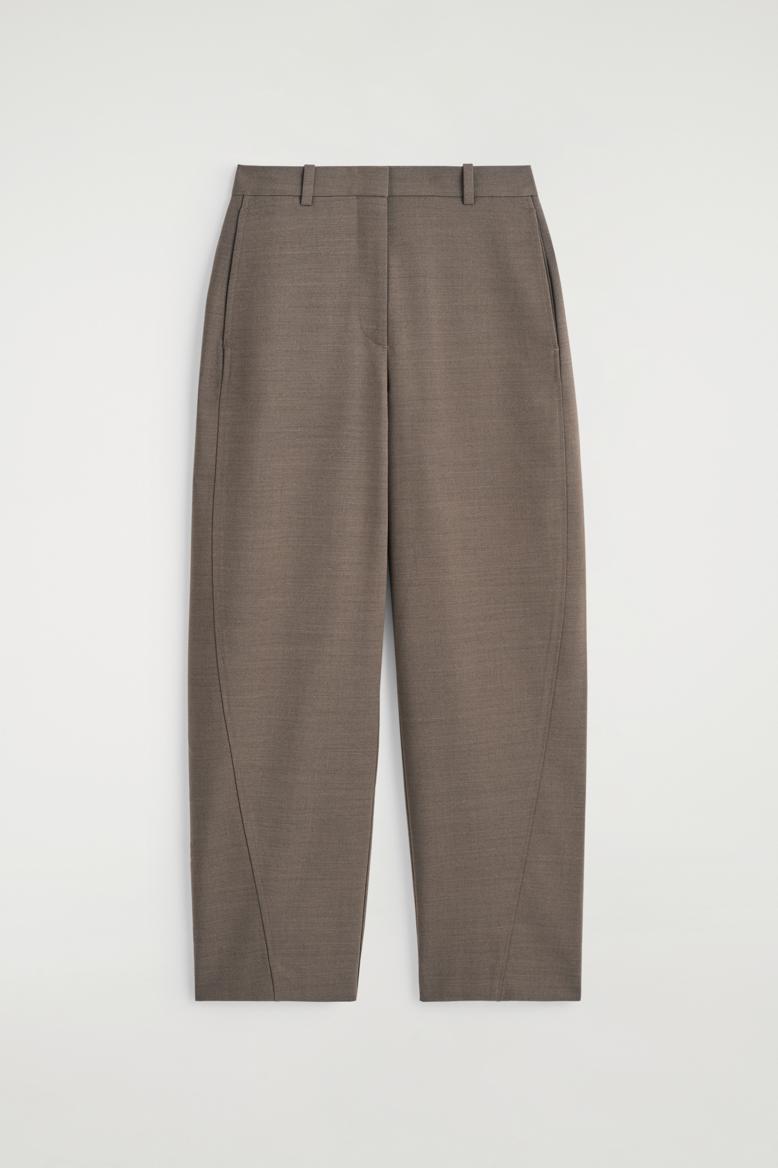 PANTALONI CROPPED CON TAGLIO BARREL IN LANA - TALPA/NERO - 2