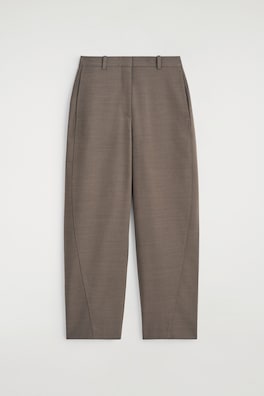 CROPPED WOOL BARREL-LEG TROUSERS — MOLE 2