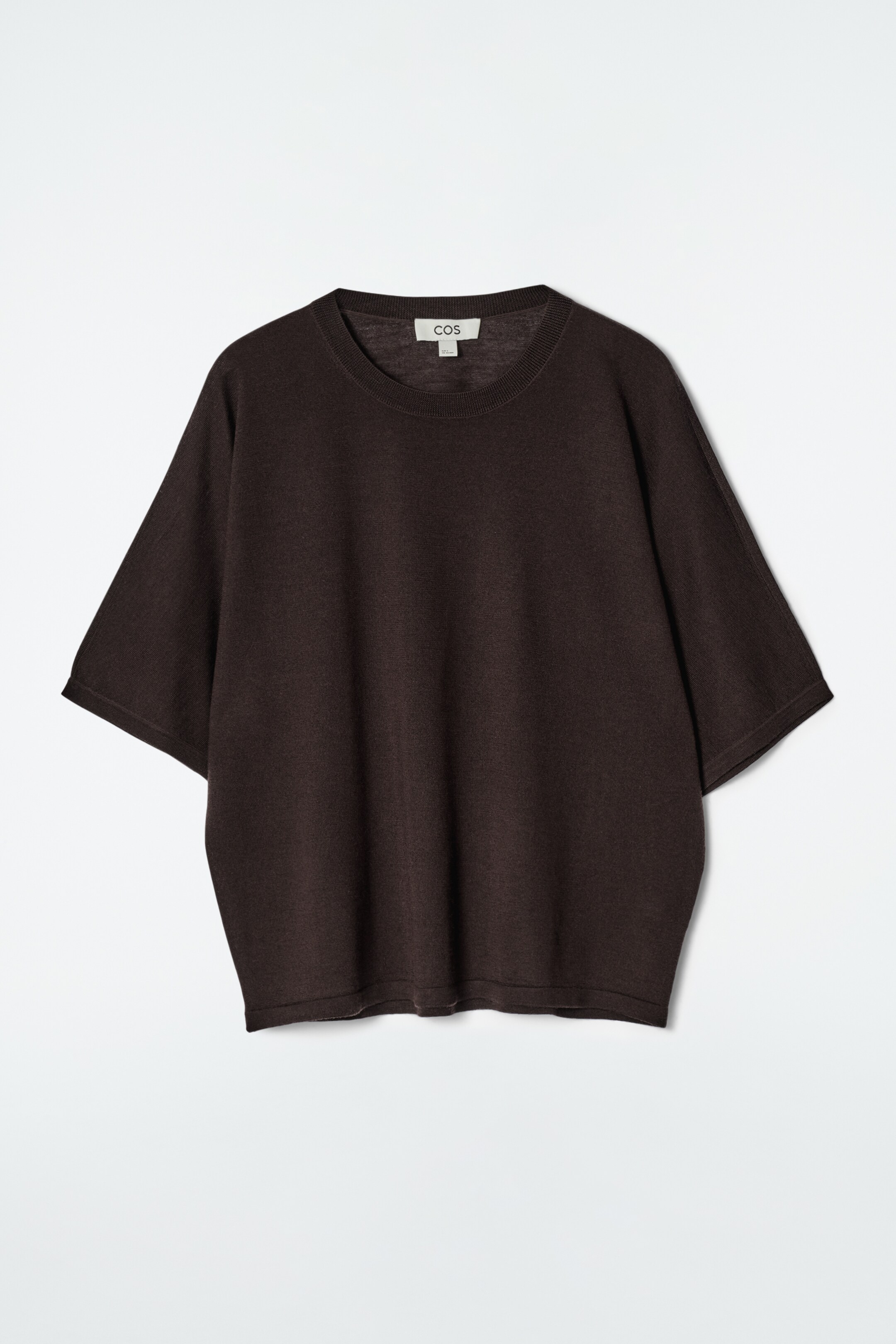 Grotere afbeelding bekijken: MERINO WOLLEN T-SHIRT - DONKERBRUIN - DAMES | H&M BE 5