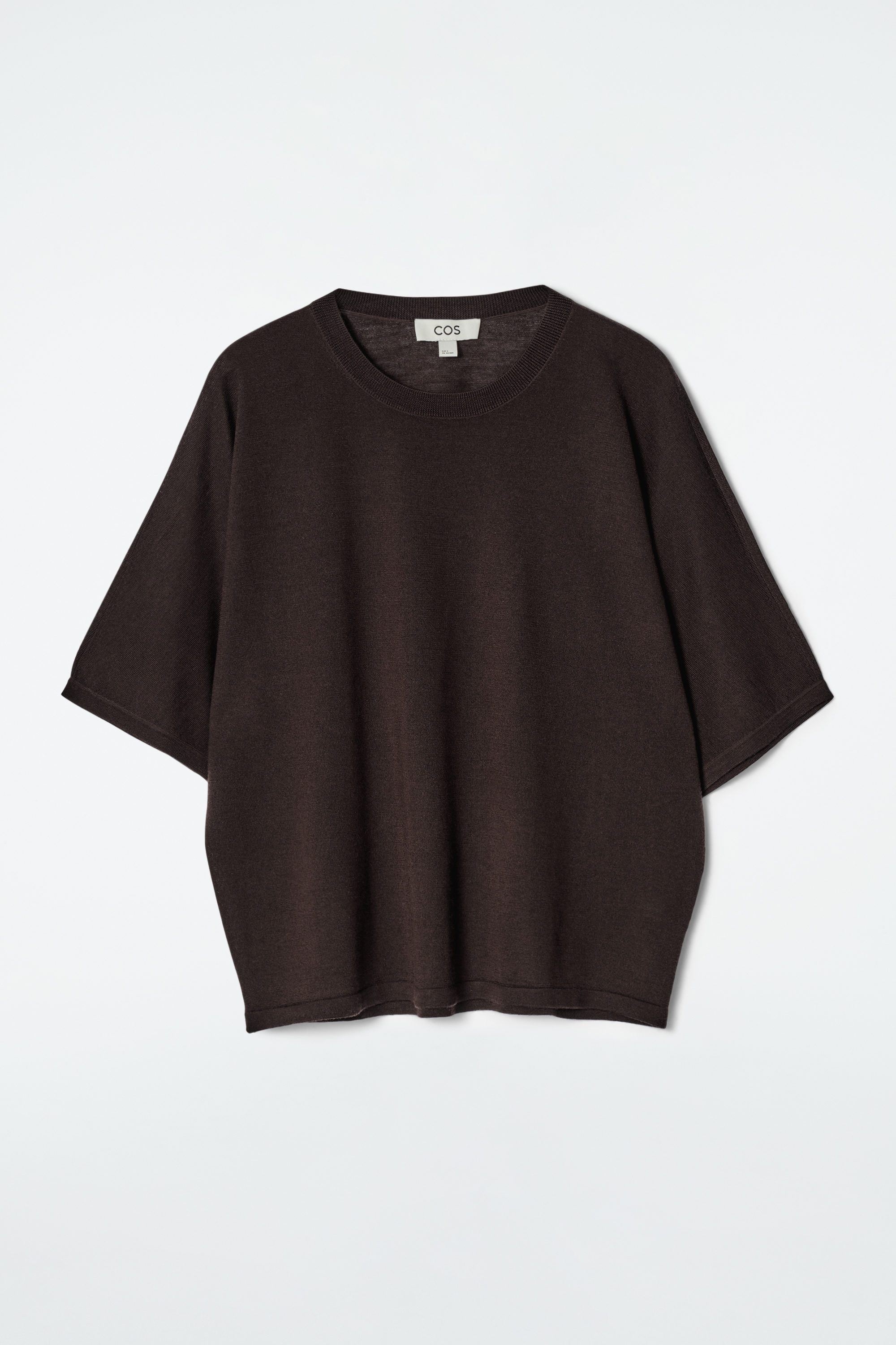 MERINO WOOL T-SHIRT - DARK BROWN | COS US