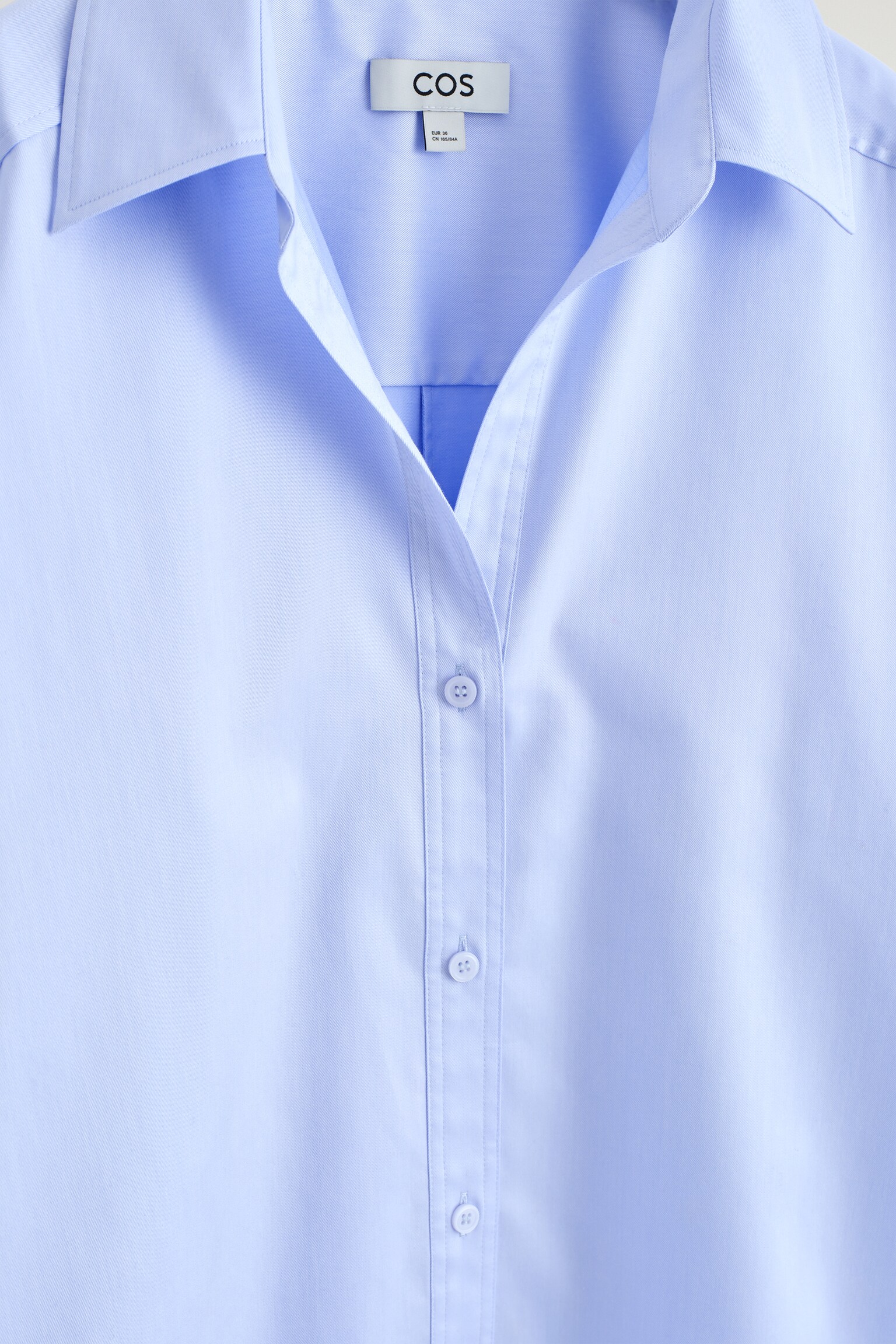 OPEN-COLLAR COTTON SHIRT - LIGHT BLUE/WHITE - 4