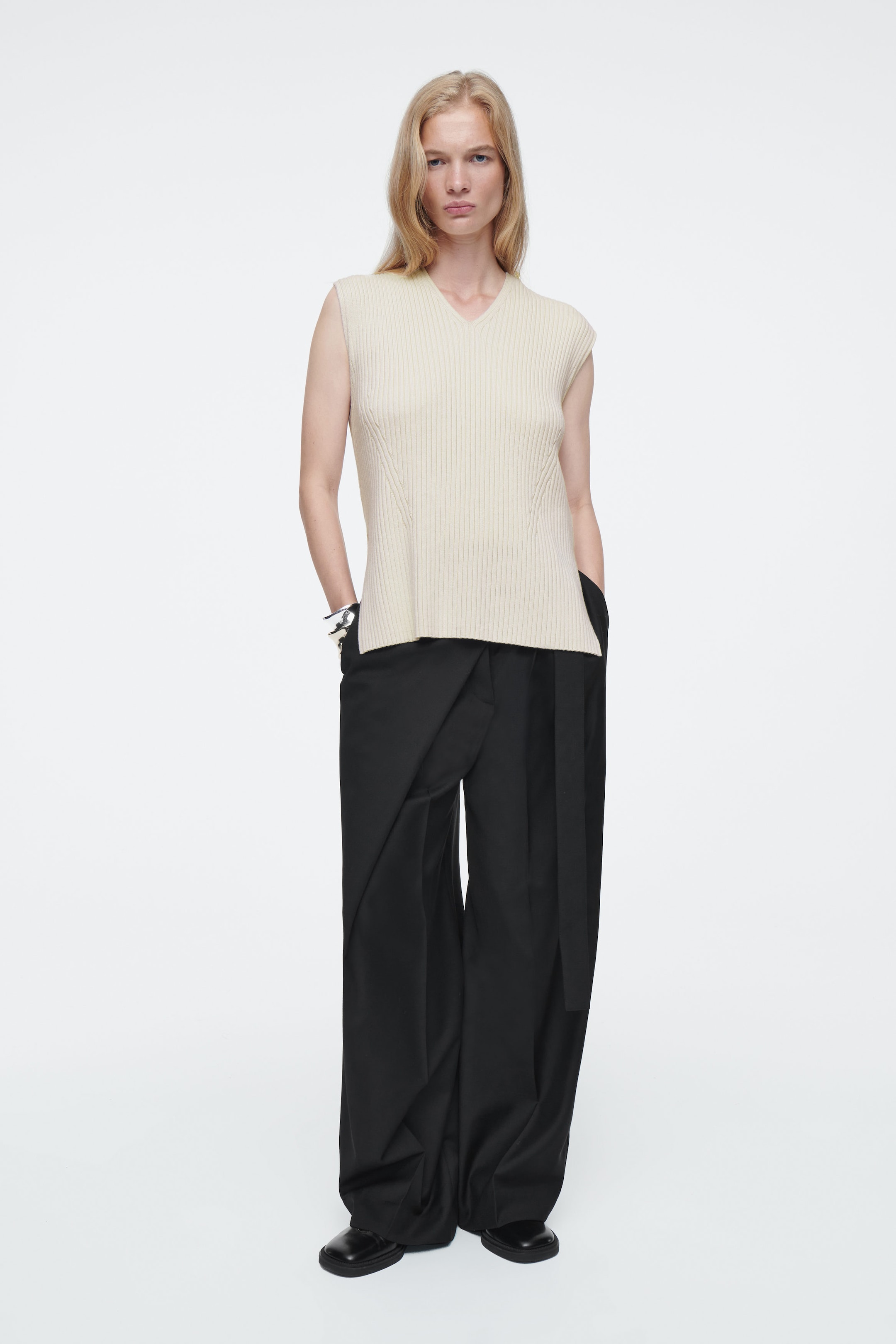 RIBBED-KNIT HOODED TANK TOP