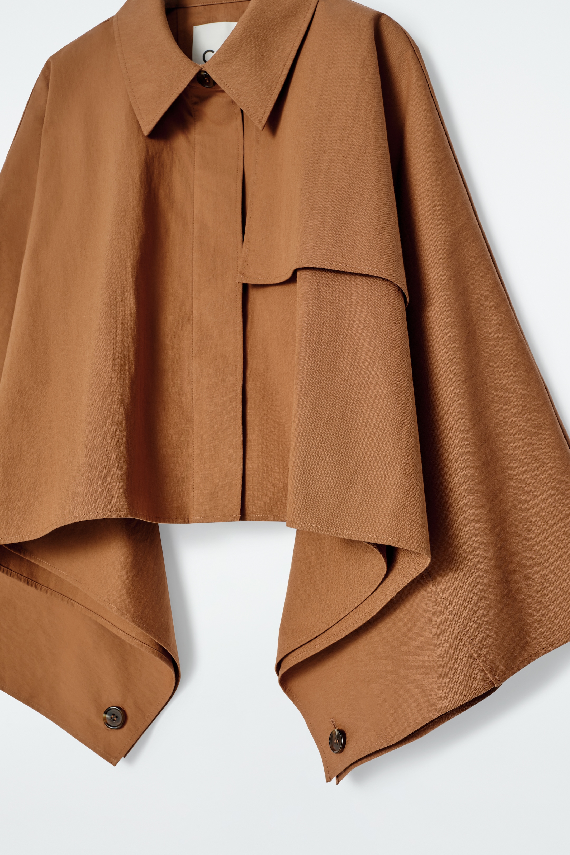 Agrandir l'image: CAPE FAÇON TRENCH-COAT COURTE - ROUILLE - FEMME | H&M BE 7