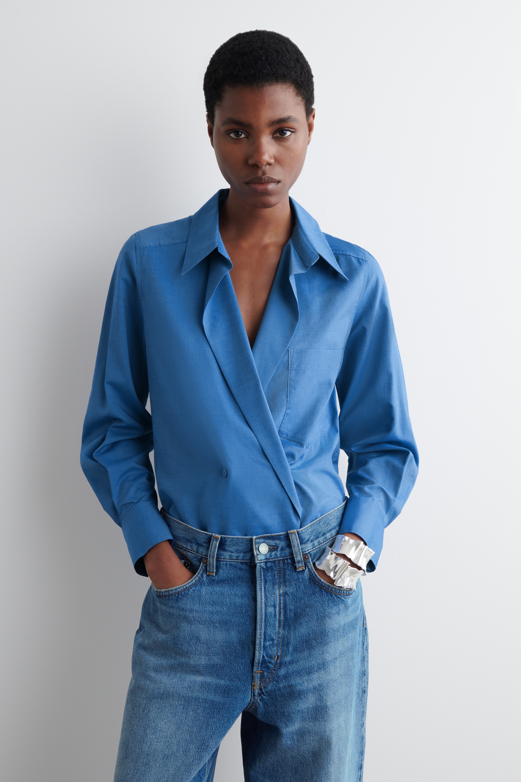 Grotere afbeelding bekijken: Dubbel-rijg overhemd - BLAUW - DAMES | H&M BE 1