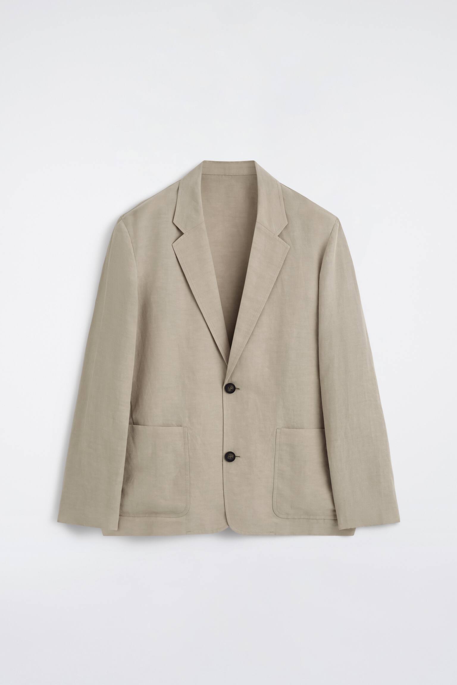 Ongevoerd blazer van linnenmix - buinbeige - 2