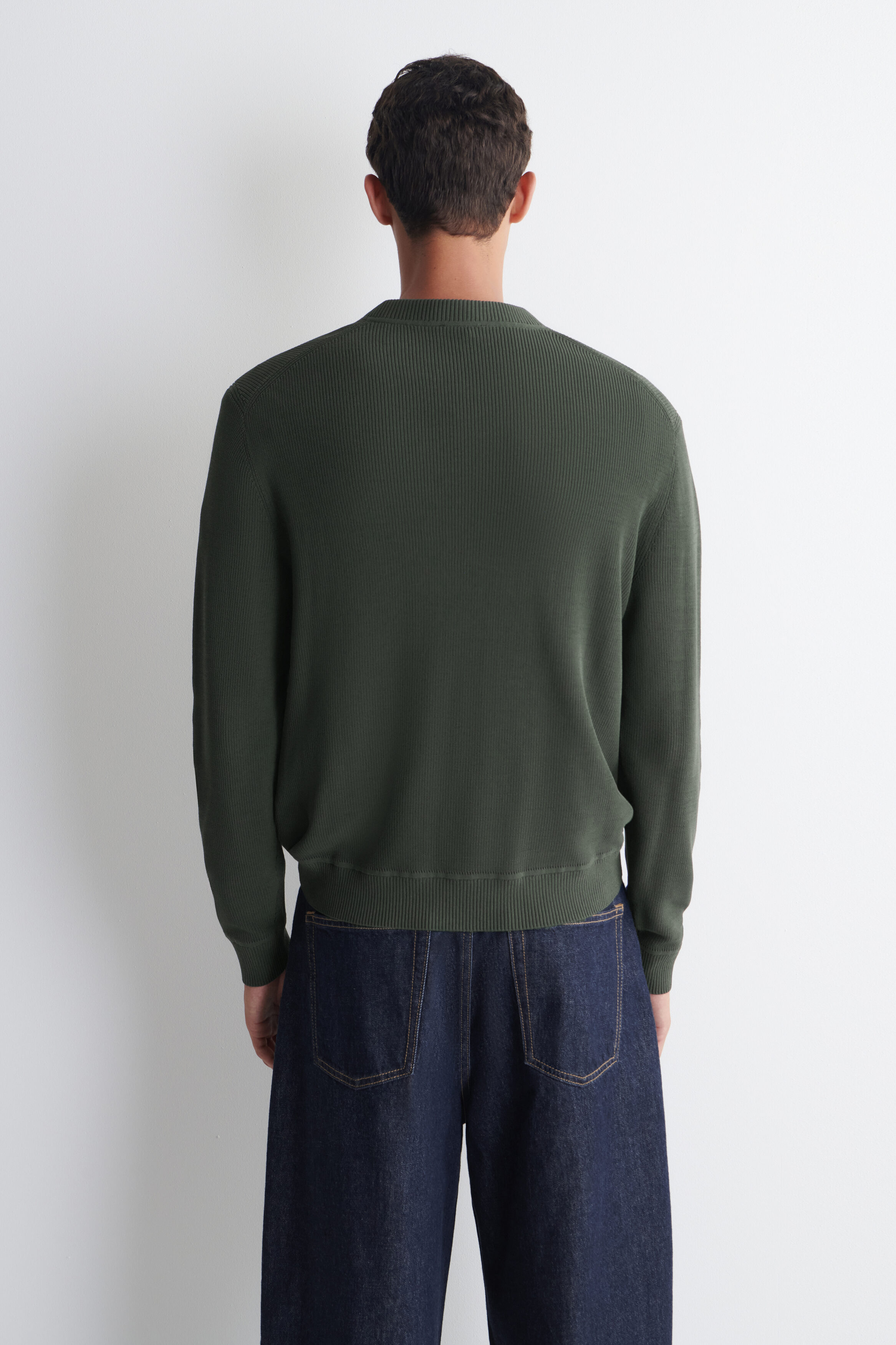 KNITTED COTTON HENLEY SWEATER - thumbnail 4