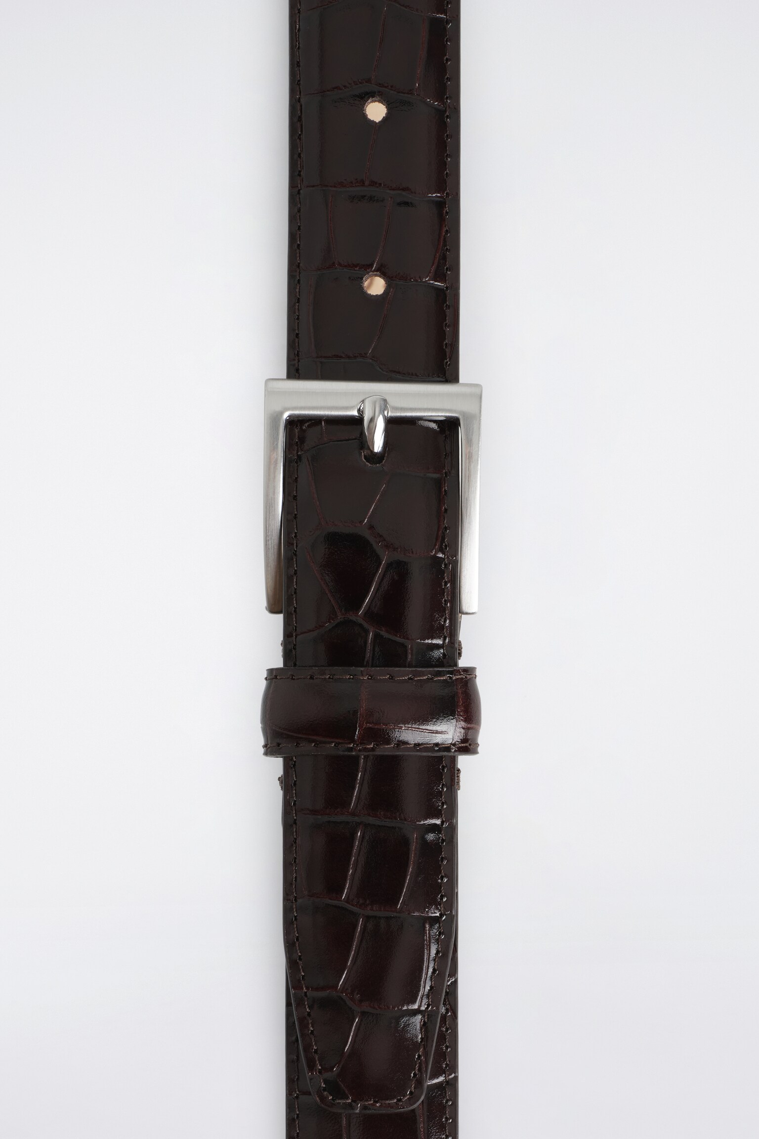 LEATHER BELT - DARK BROWN/BLACK - 4