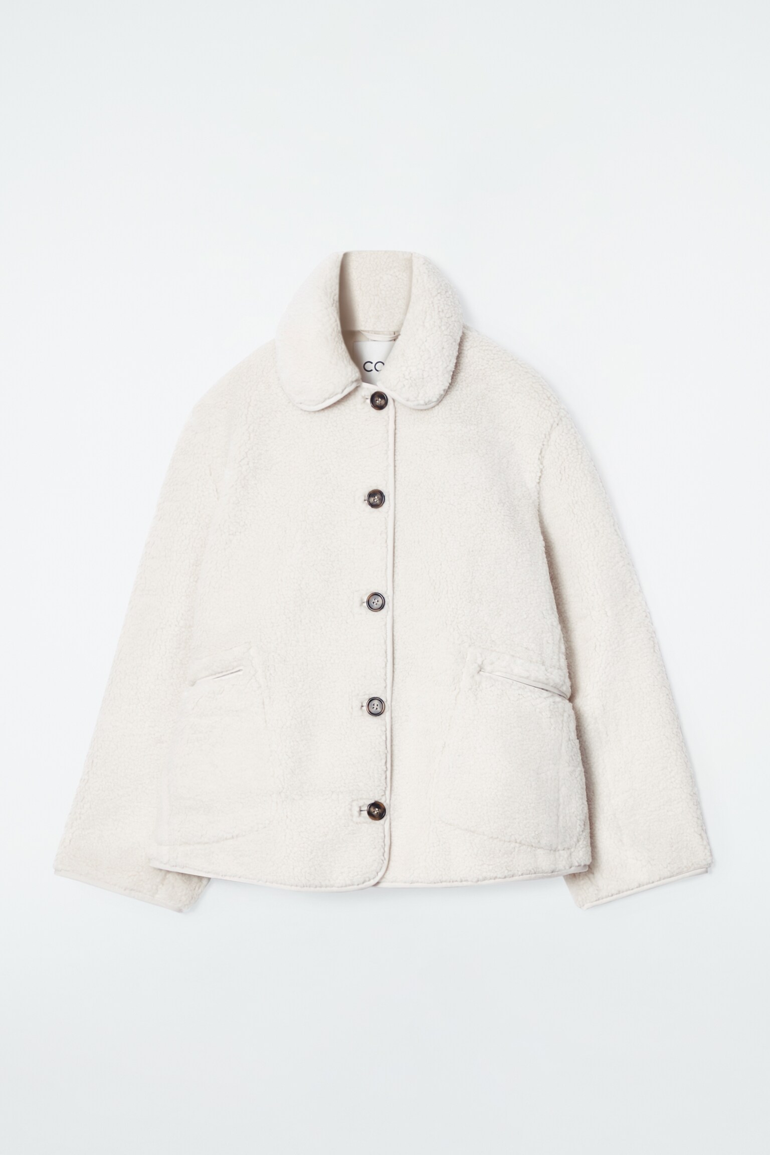COLLARED TEDDY JACKET - IVORY