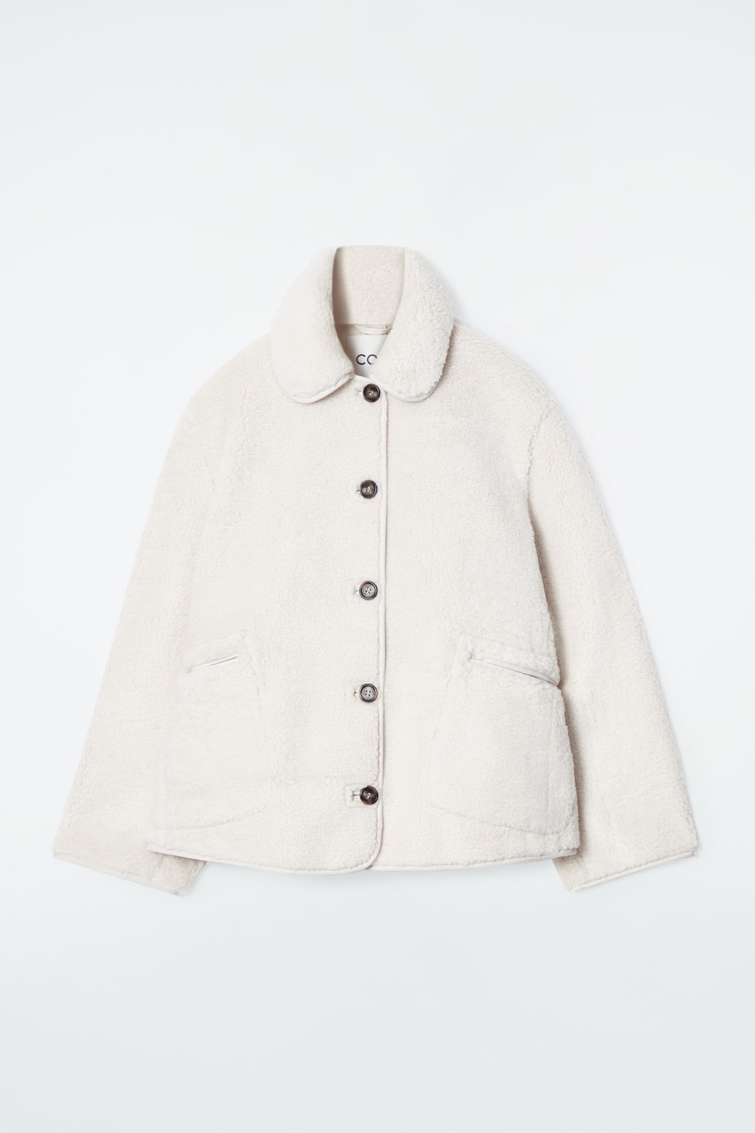 COLLARED TEDDY JACKET - IVORY