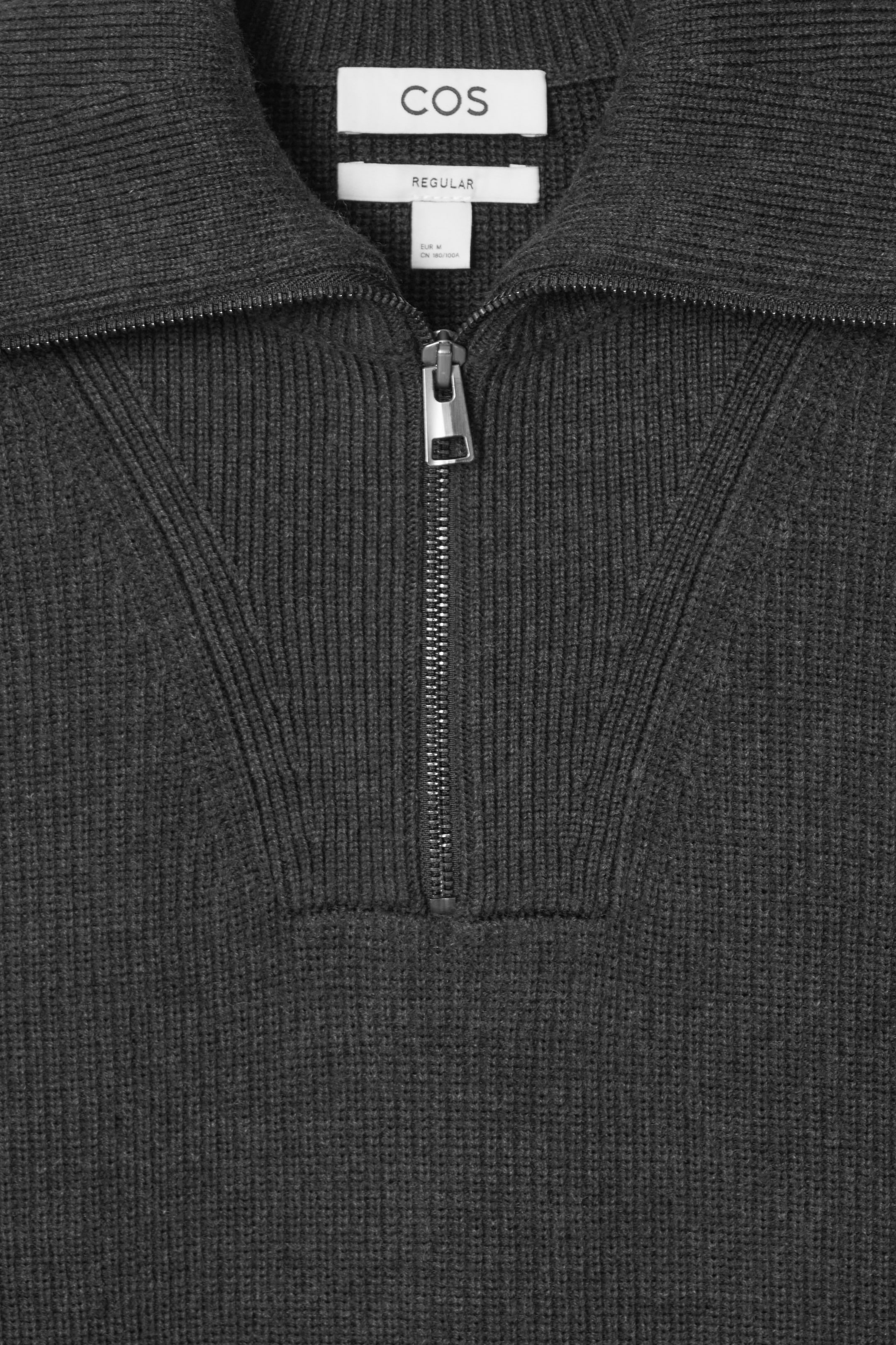 View larger image: MERINO WOOL HALF-ZIP JUMPER - DARK GREY - Men | H&M GB 2
