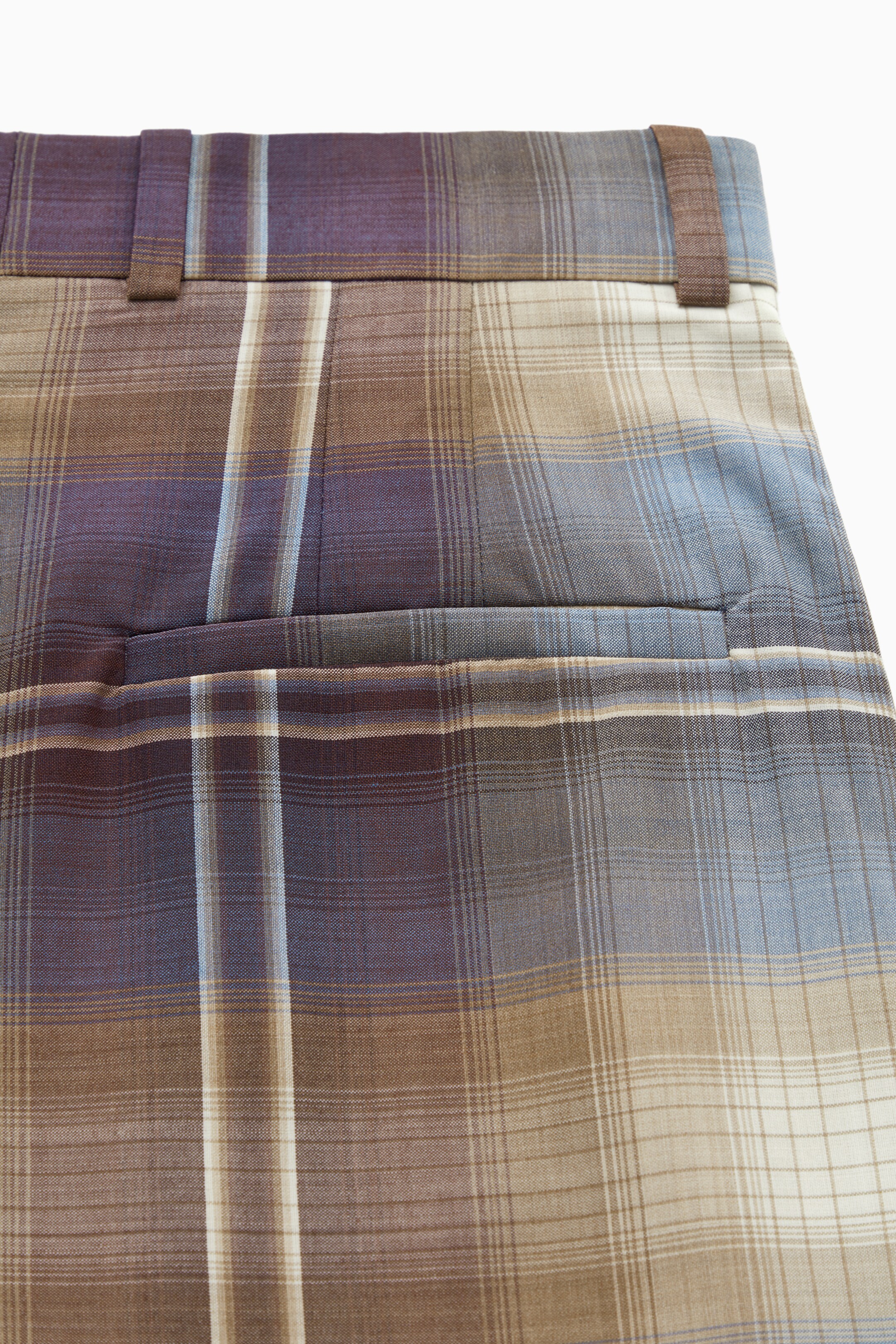 View larger image: WIDE-LEG CHECKED WOOL-BLEND TROUSERS - LIGHT BLUE / BEIGE / CHECKED - Ladies | H&M GB 2