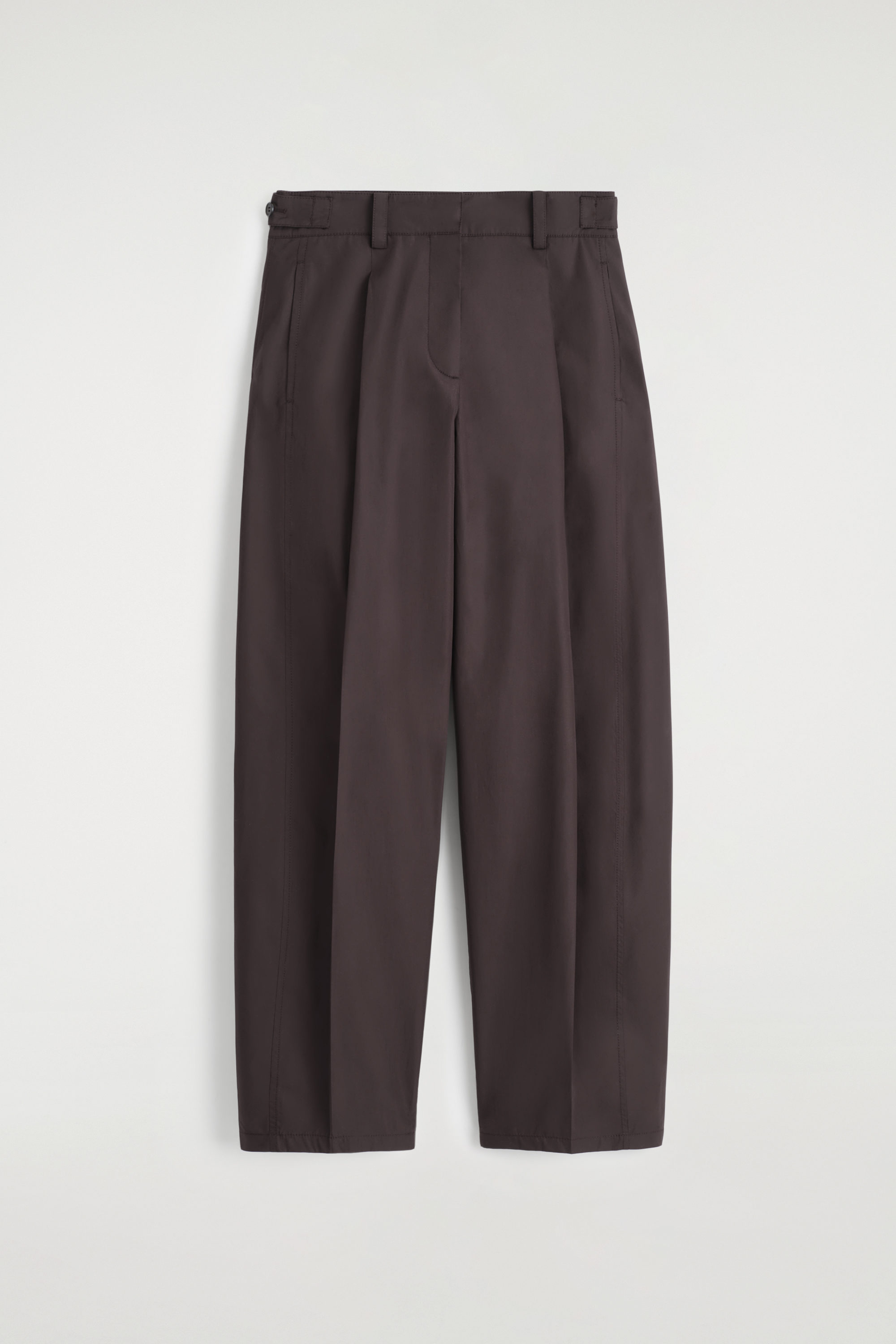 REGULAR ELASTICATED WOOL STRAIGHT-LEG TROUSERS - BLACK | COS
