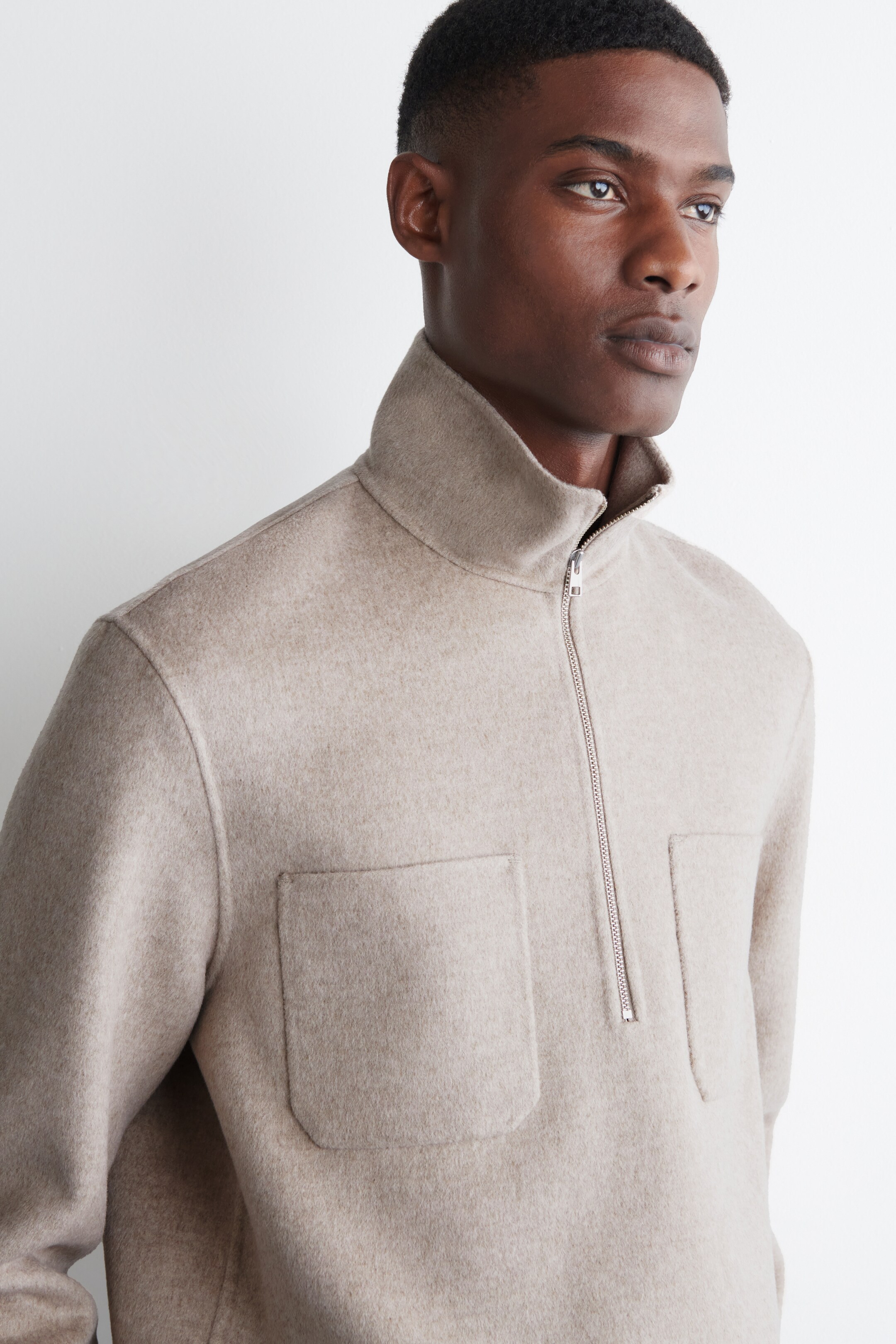 Agrandir l'image: SURCHEMISE DEMI-ZIPPÉE EN LAINE DOUBLE FACE - BEIGE - HOMME | H&M FR 5