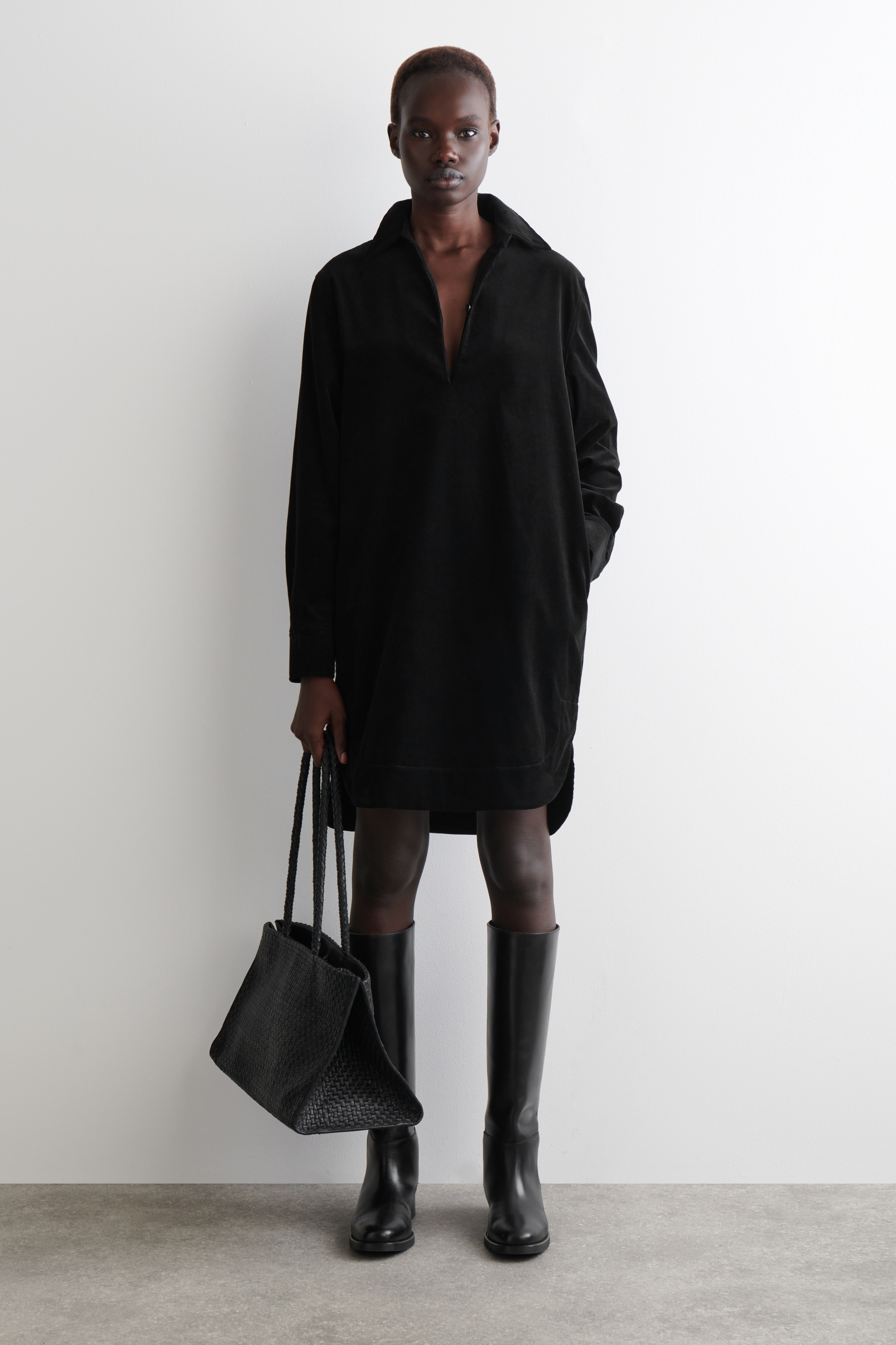 MANŠESTROVÉ MINI KOŠILOVÉ ŠATY - ČERNÉ/DARK GREEN