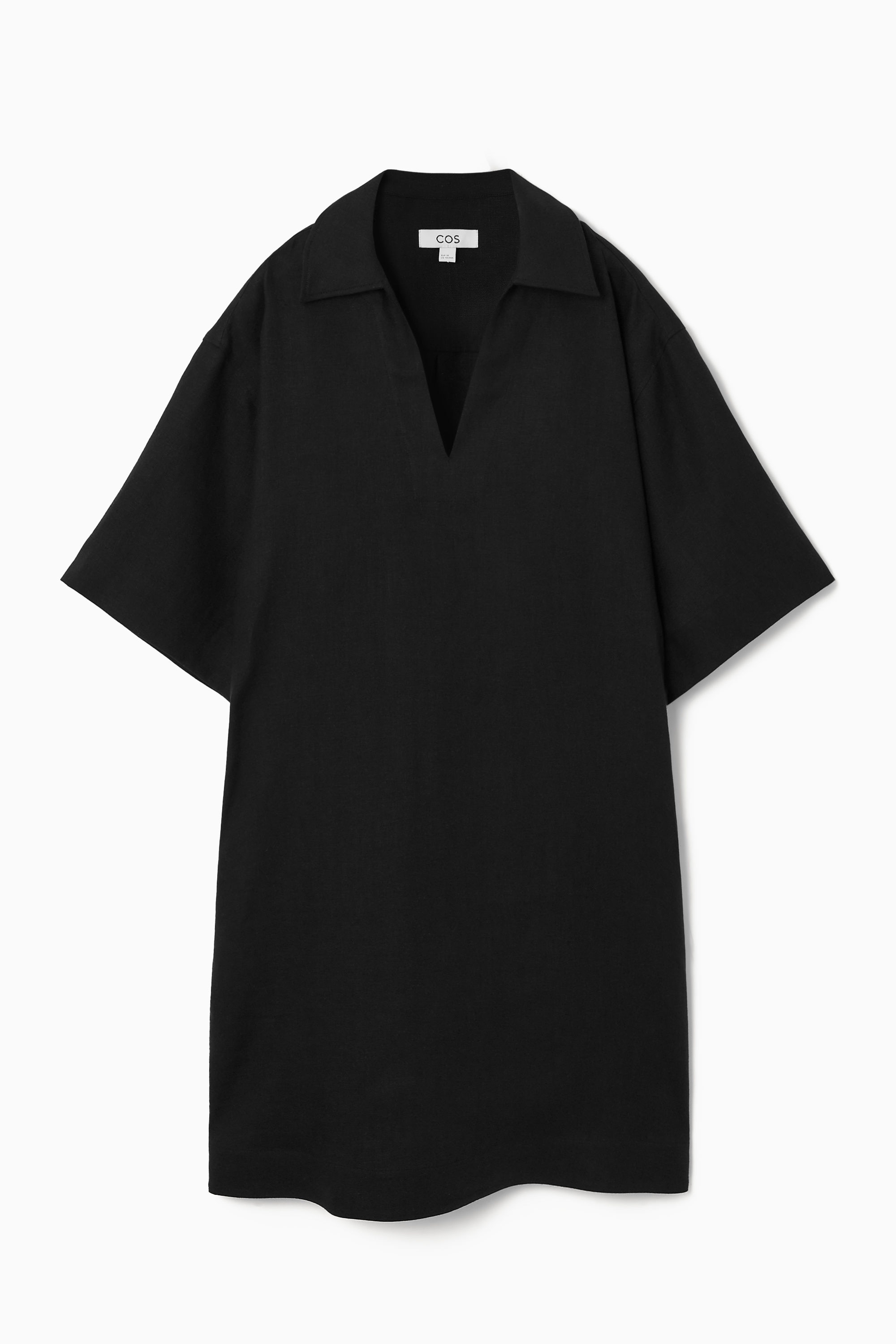 GRANDAD-COLLAR LINEN SHIRT - WHITE | COS