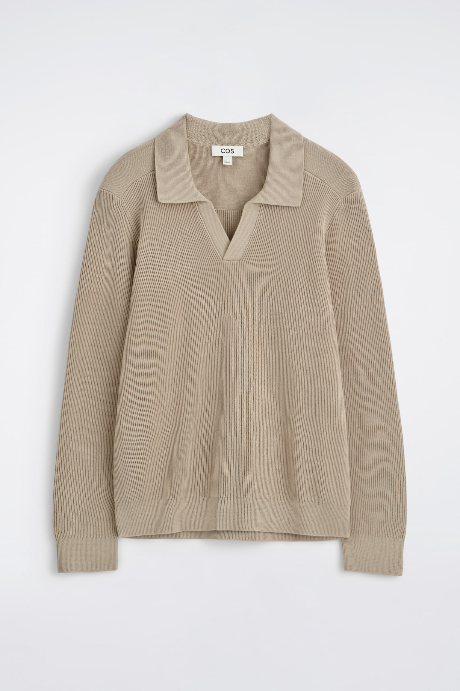 COTTON POLO JUMPER - BEIGE/NAVY - 2