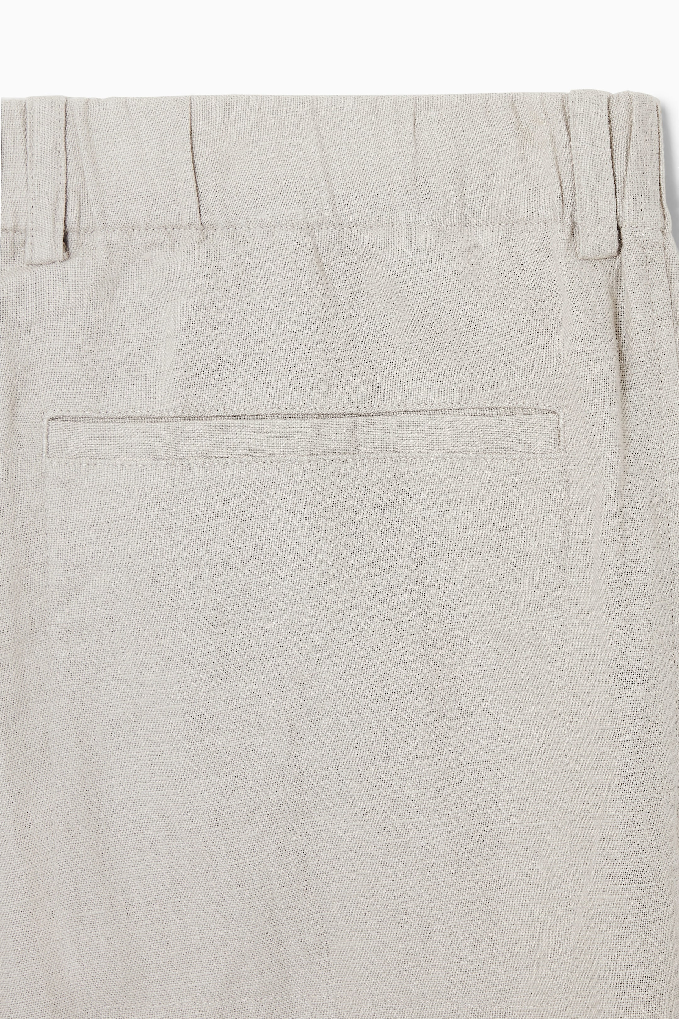 STRAIGHT-LEG ELASTICATED LINEN PANTS