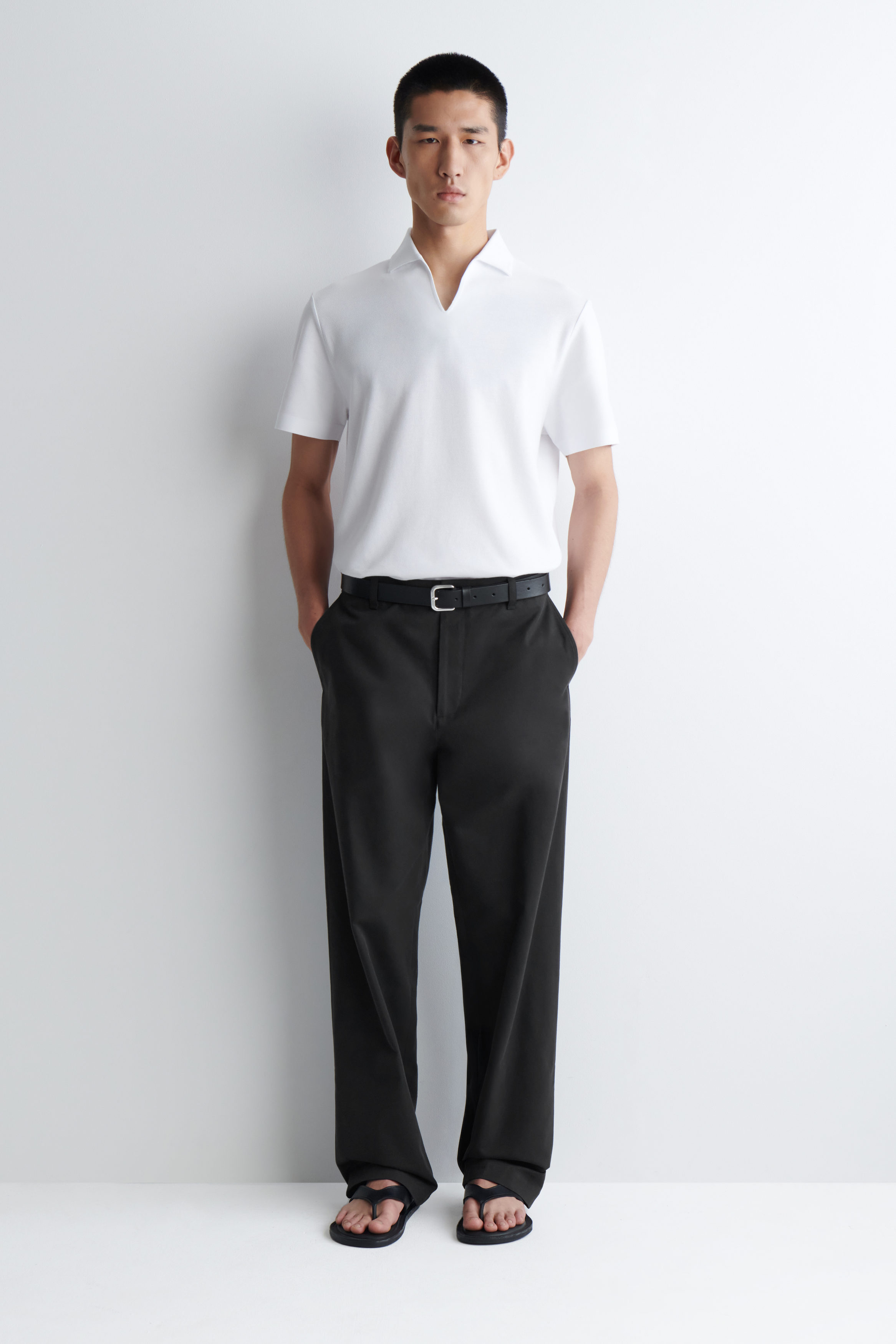 【定価以下】everyone polo shirt (WHITE) TECHNICAL PIQUÉ POLO SHIRT - WHITE | COS
