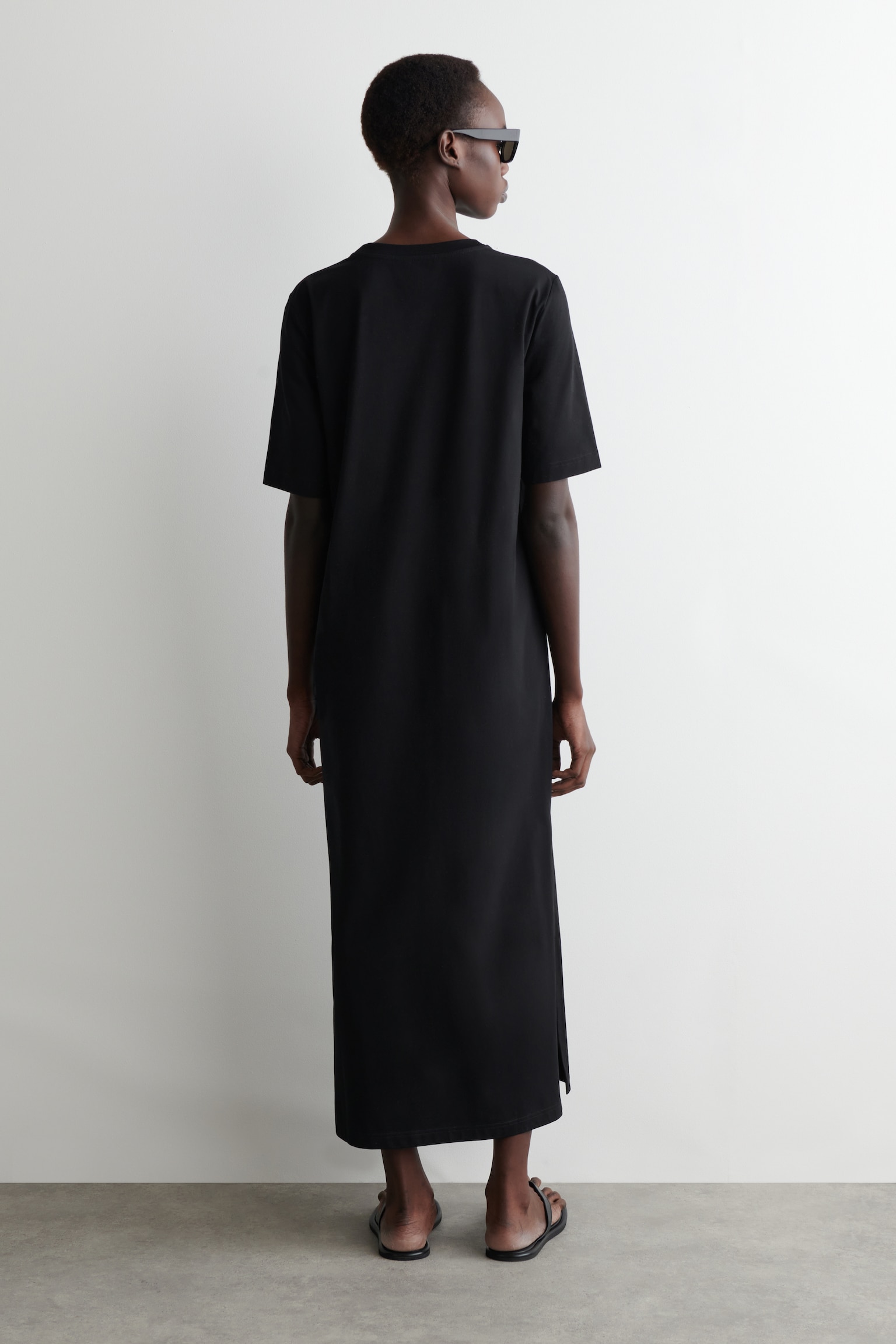 VESTIDO-CAMISETA MIDI DE ALGODÓN - NEGRO/NARANJA/MARRÓN / BLANCO / RAYAS - 5