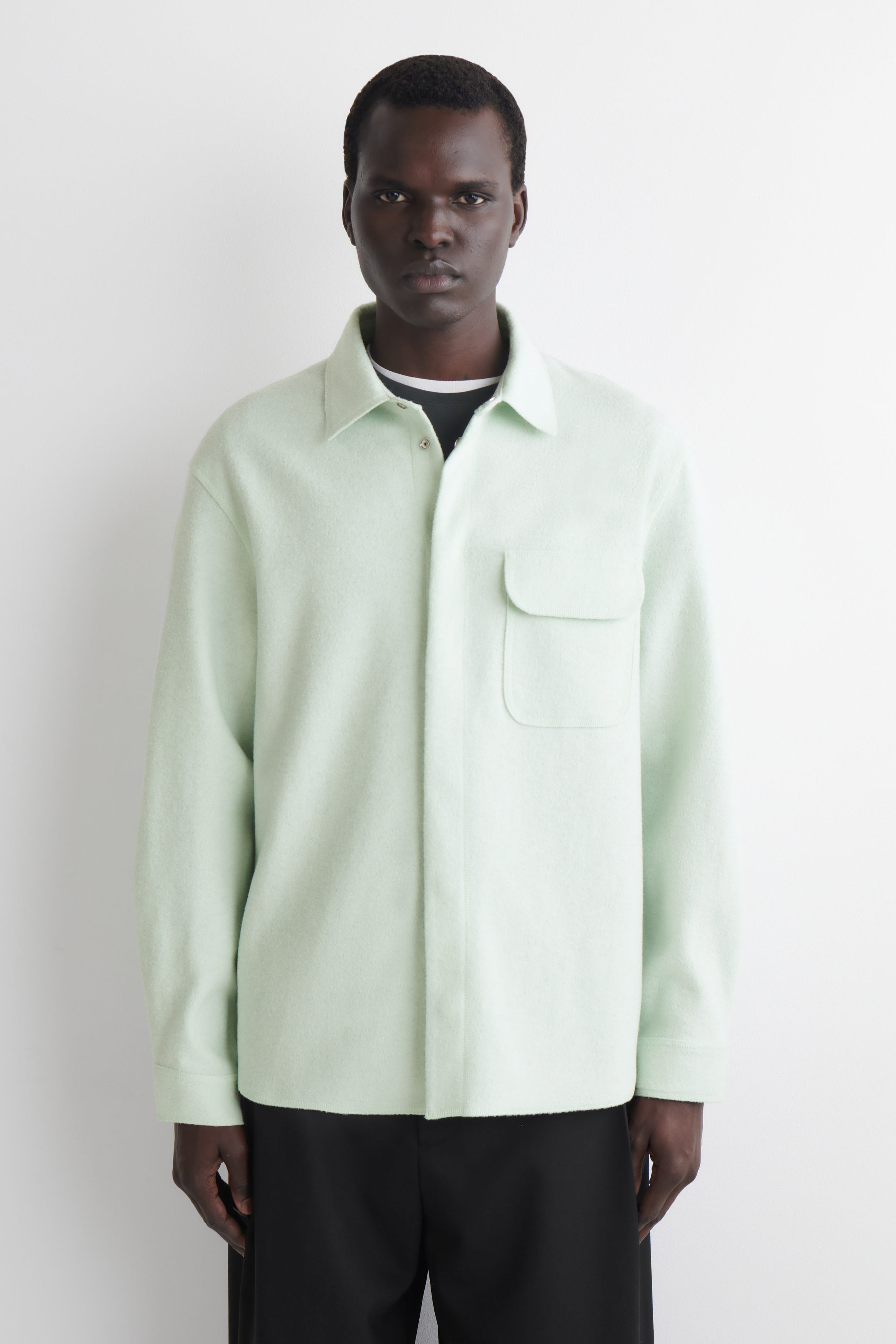 BOILED-WOOL OVERSHIRT - ECRU | COS US