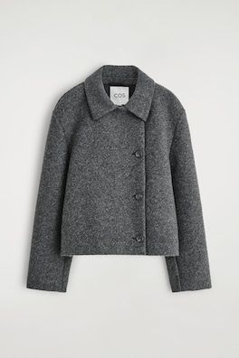 BOILED WOOL-BLEND SHORT JACKET — DARK-GREY MÉLANGE 2