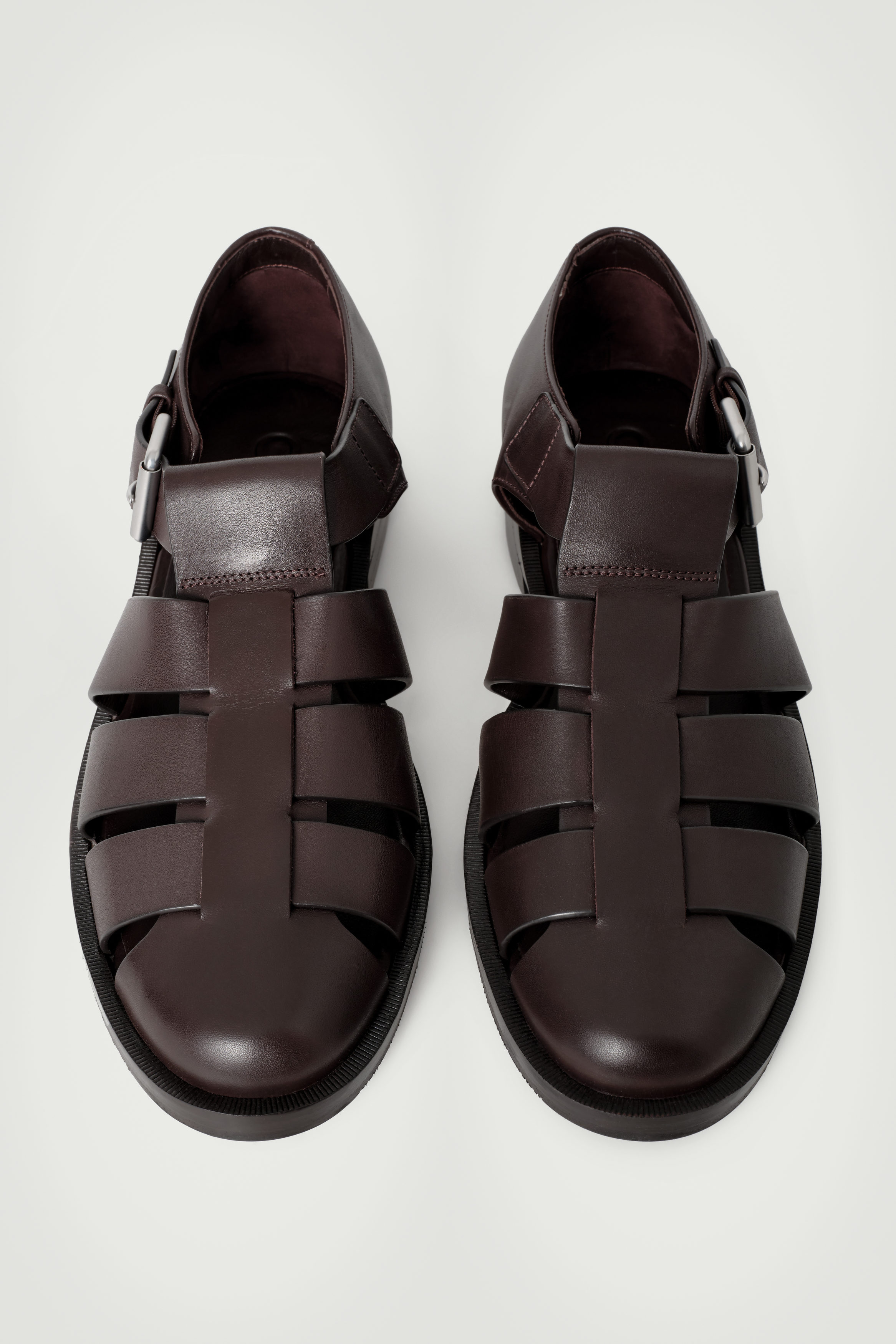 COS Men’s Black Leather Fisherman Sandals Size 10.5 Minimalist Euro Luxe Men main image 2