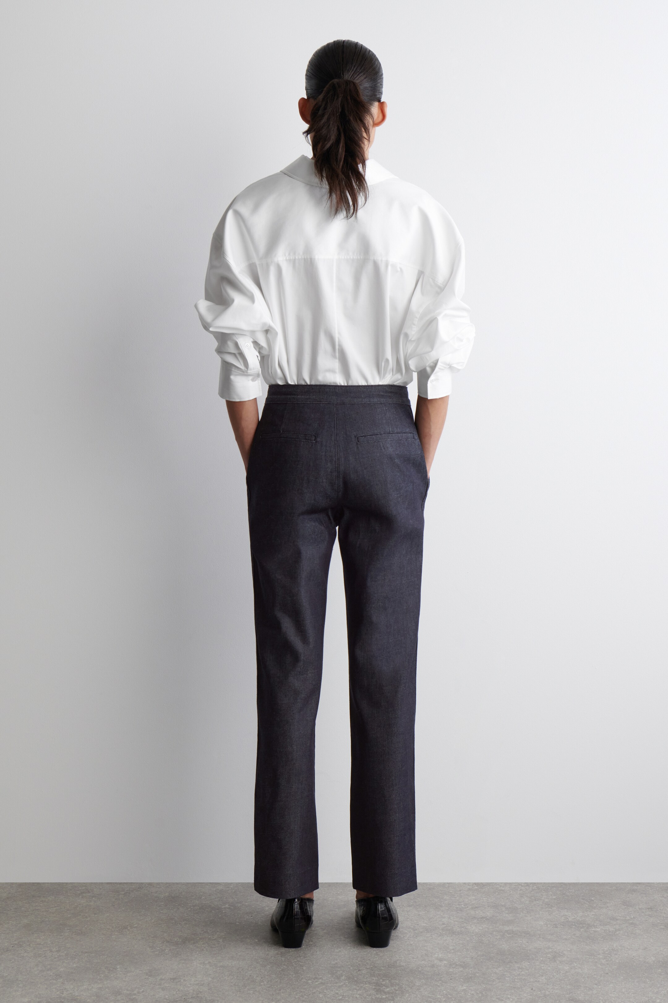 Ingrandisci l'immagine: STRAIGHT-LEG DENIM TROUSERS - DARK BLUE - DONNA | H&M CH 2