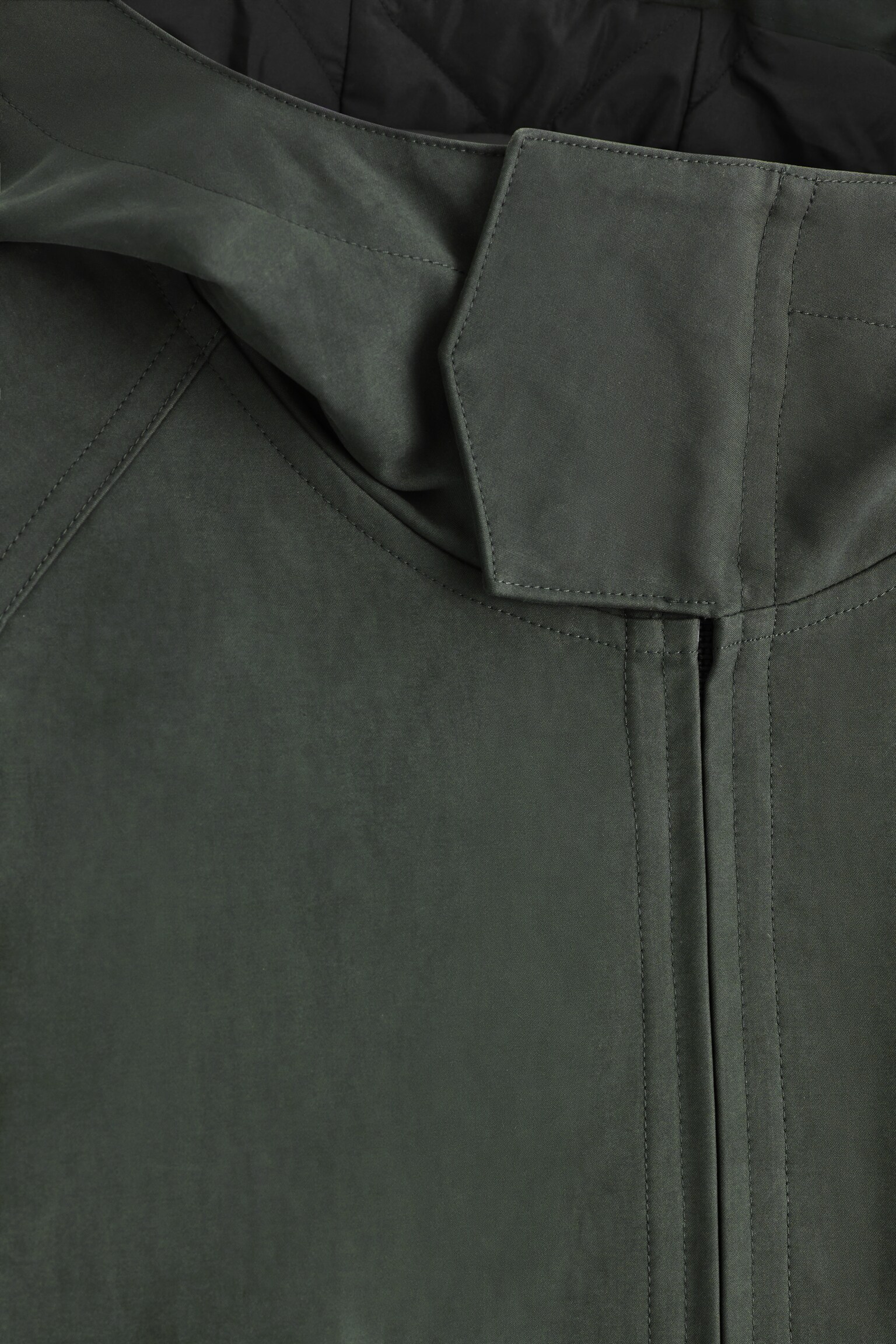 VESTE À CAPUCHE TECHNIQUE EN COTON - VERT FONCÉ/BRUN - 3