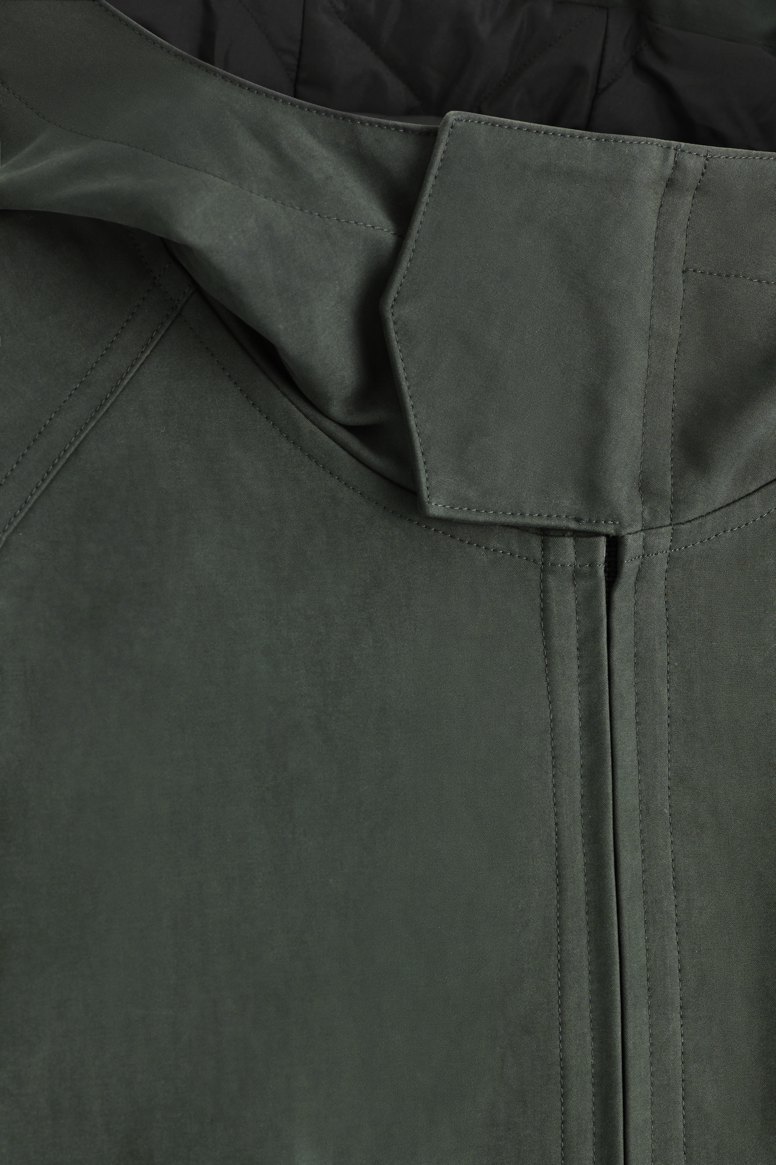 CHAQUETA CON CAPUCHA DE ALGODÓN TÉCNICO - VERDE OSCURO/MARRÓN - 4