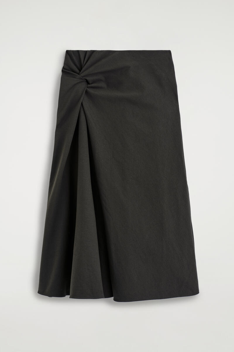 Twist-Detail Jersey Midi Skirt