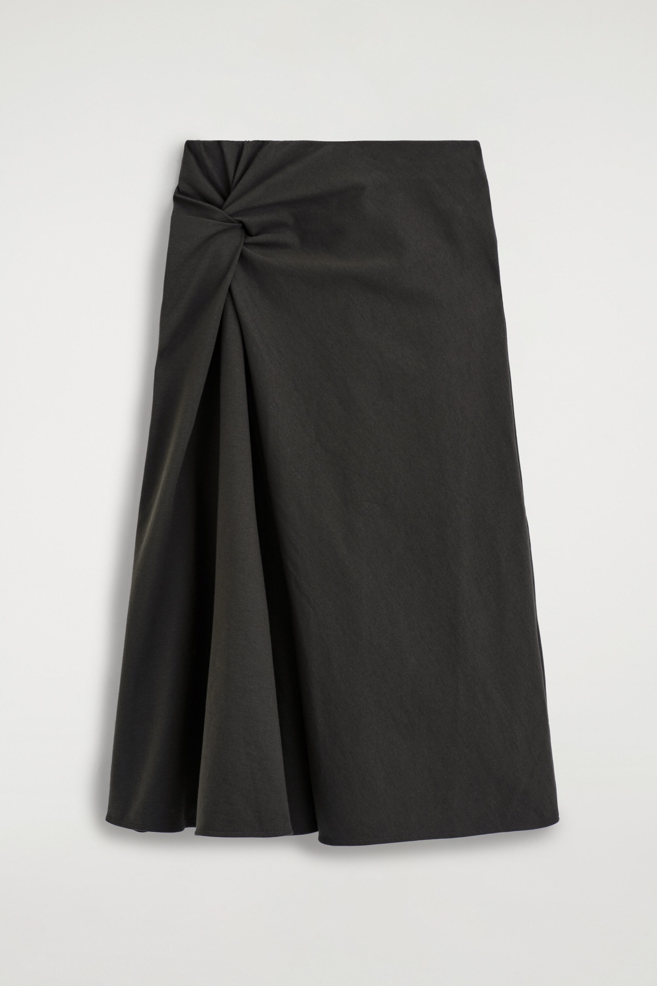 TWIST-DETAIL JERSEY MIDI SKIRT