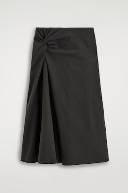 TWIST-DETAIL JERSEY MIDI SKIRT — DARK GREEN 6