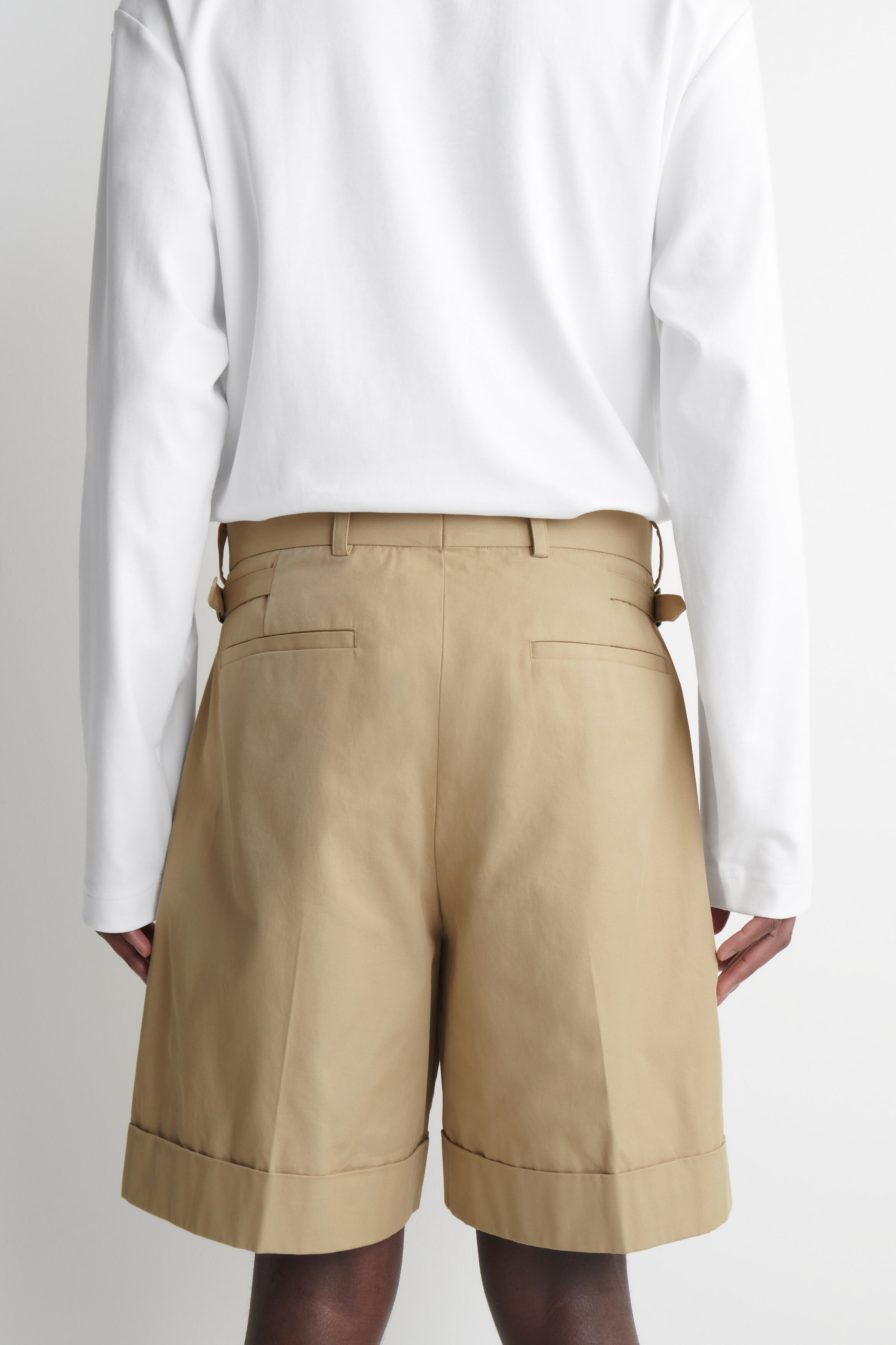 COTTON-TWILL CHINO SHORTS - BEIGE | COS CA