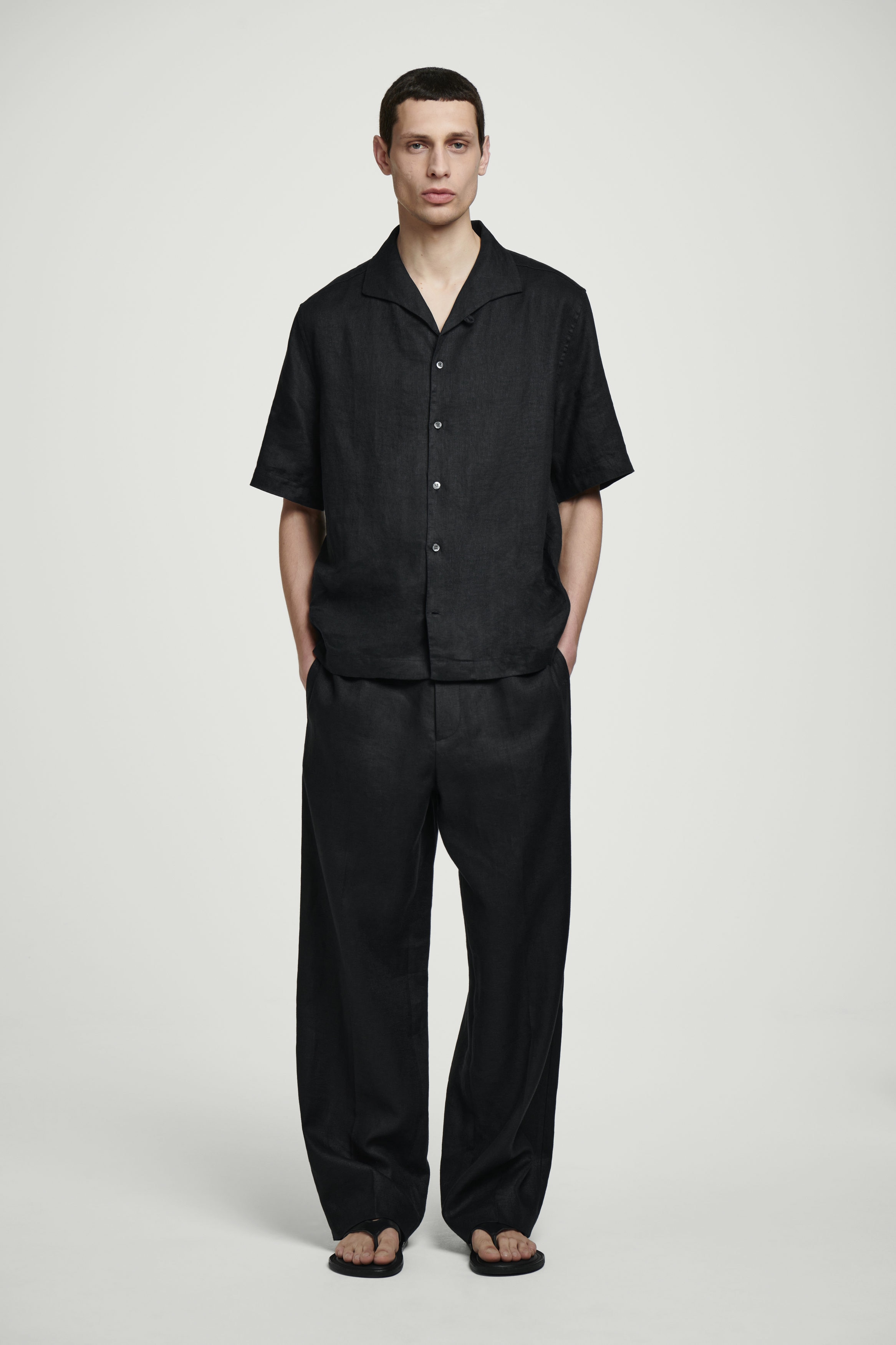 トップス Allege. | Linen S/S Knit Shirt | BLACK 3 Buy Gespertus SS Knit Shirt - Mens knitwear in black - from