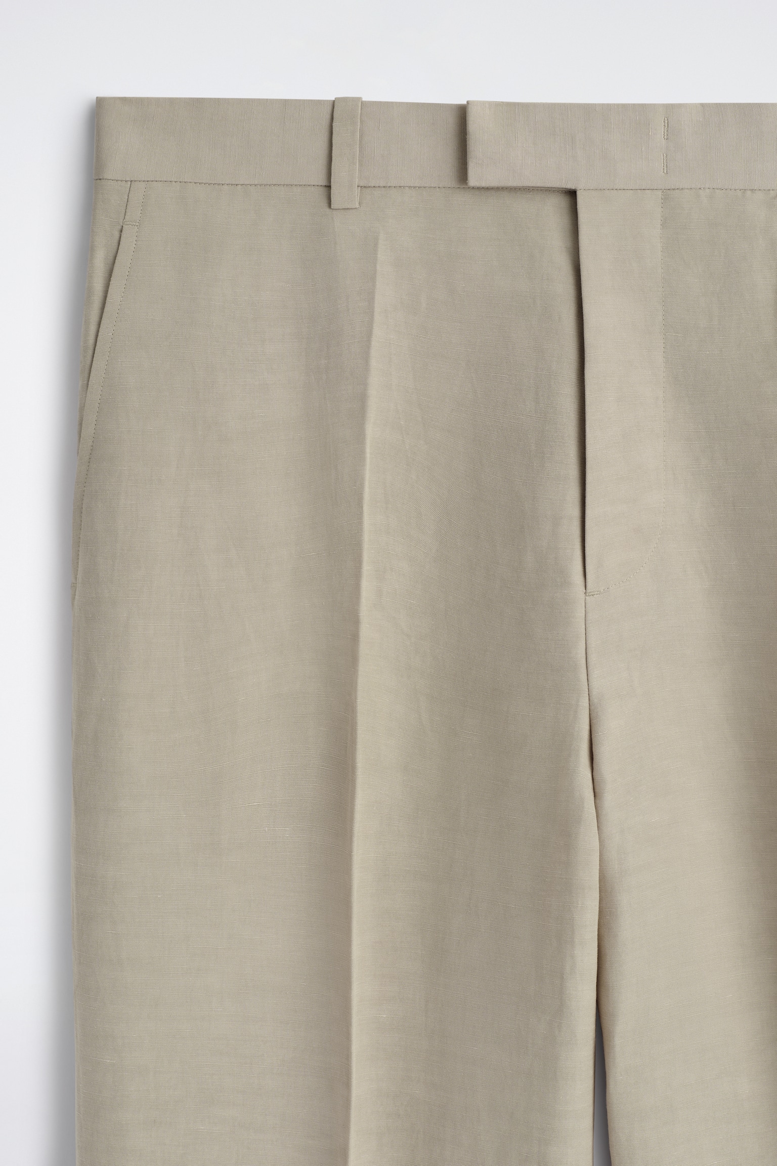 Linnen broek met losse pasvorm en rechte pijpen - buinbeige - 7