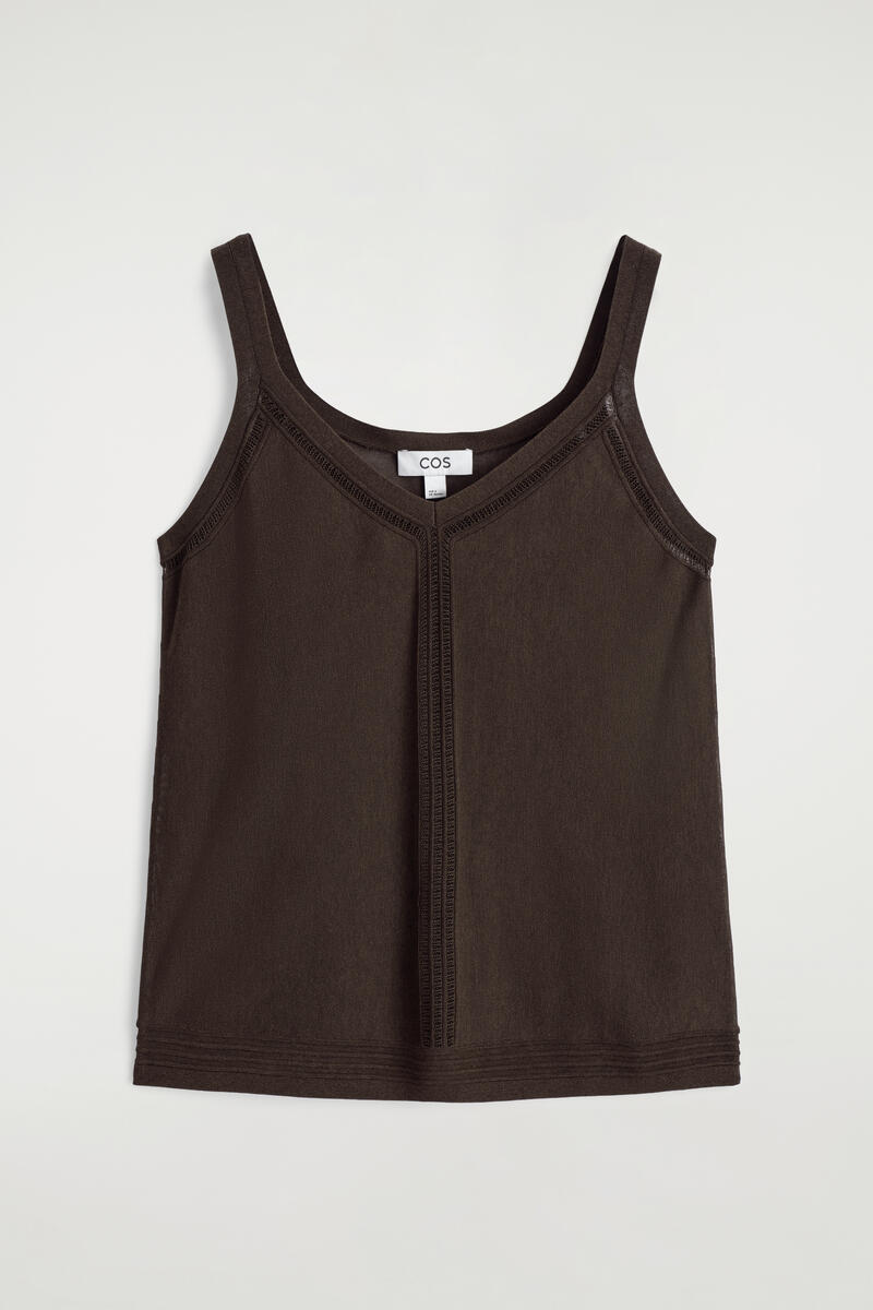 Open-Knit Detail Tank Top
