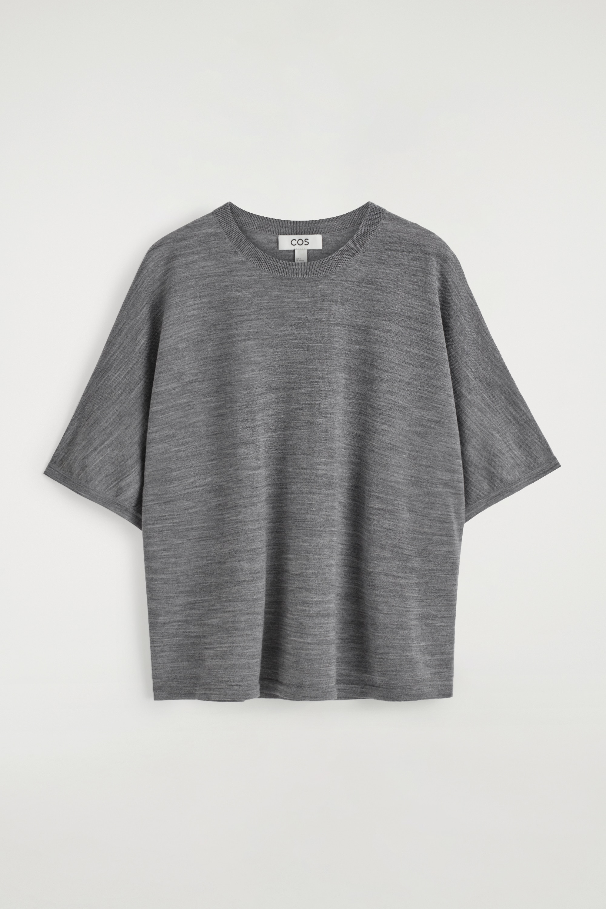 TRIČKO Z MERINO VLNY - ŠEDÁ/TMAVĚ HNĚDÁ