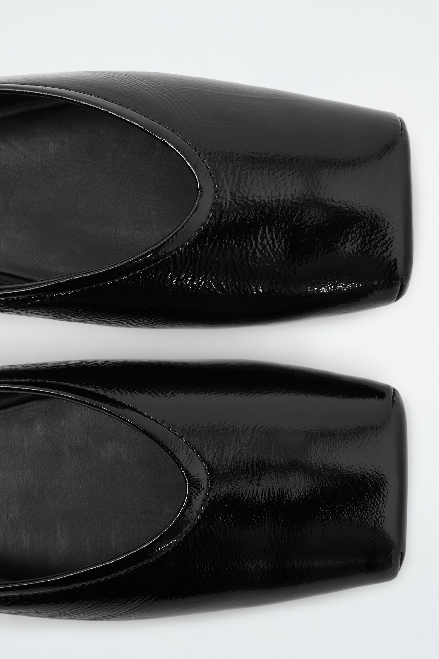 SQUARE-TOE BALLET FLATS - BLACK - 5
