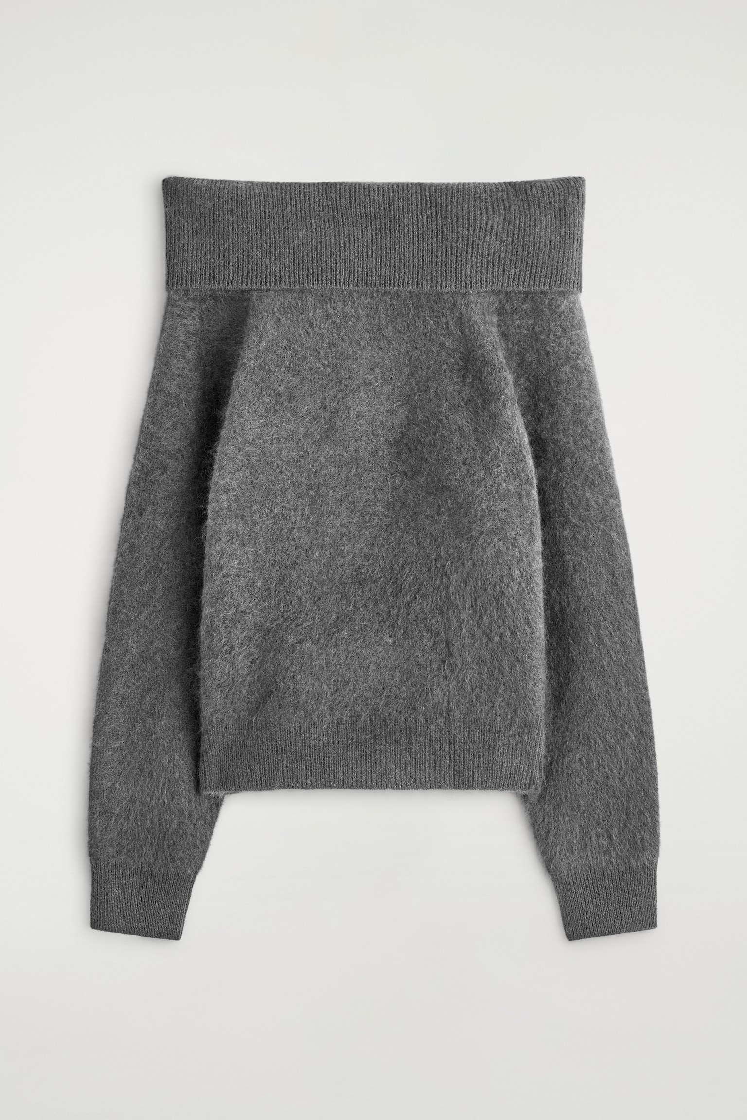 PULL À ENCOLURE BARDOT EN LAINE MÉRINOS - GRIS - 2