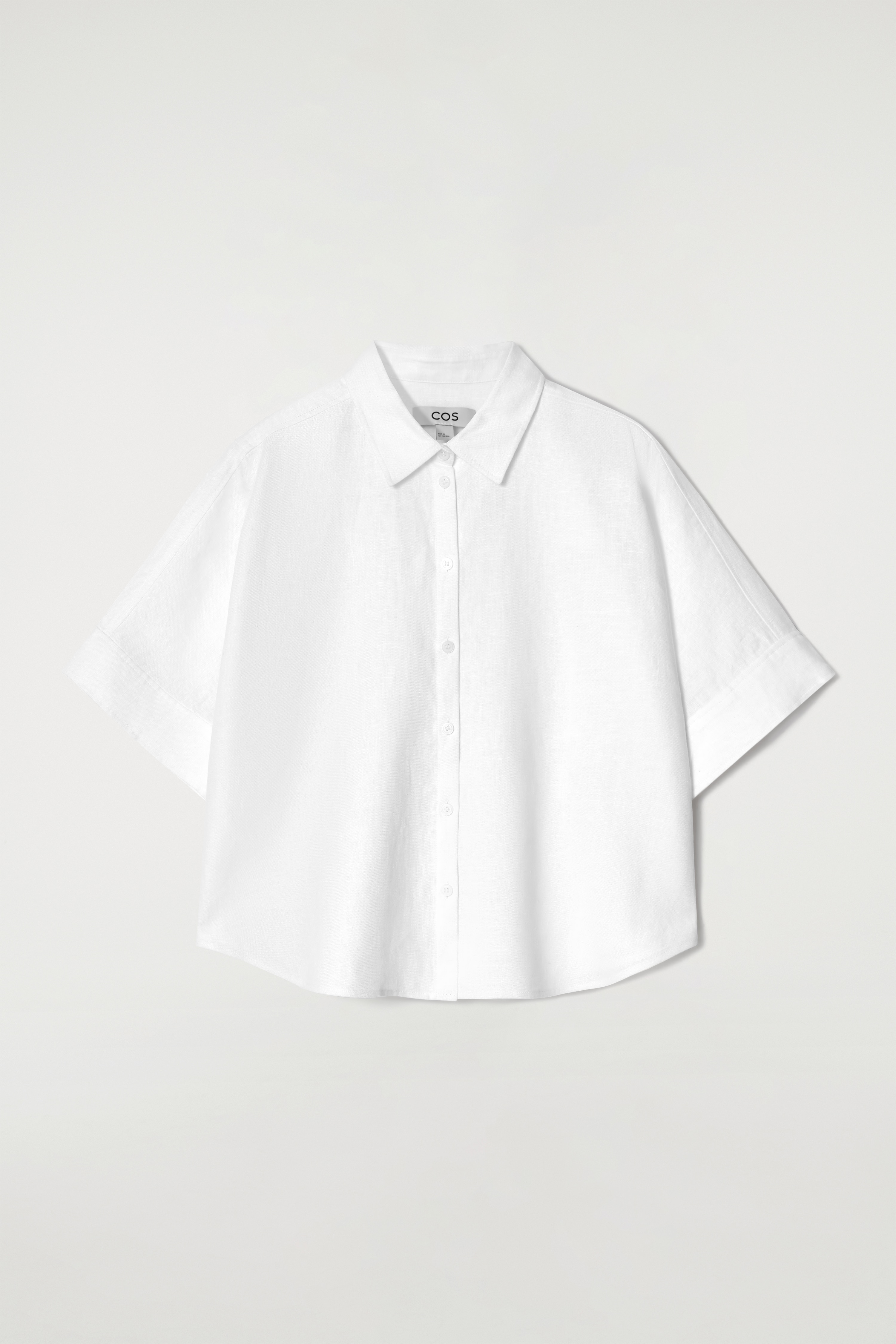 BOXY SHORT-SLEEVED LINEN SHIRT - WHITE/BUTTER YELLOW/NAVY/GREEN