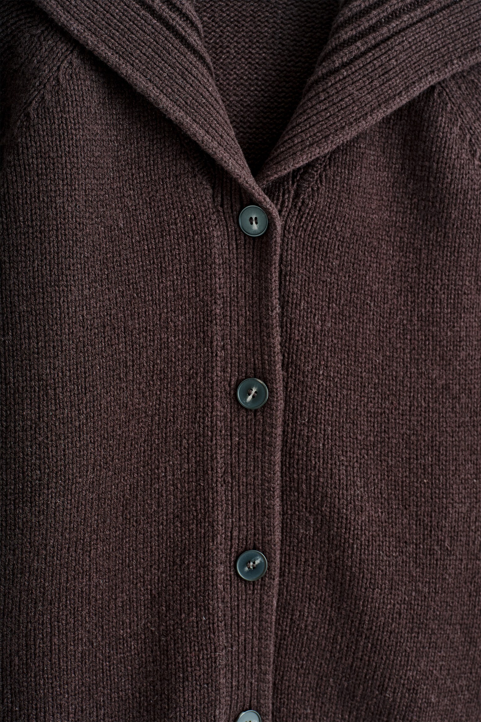 CARDIGAN À COL MARIN EN LAINE - BRUN FONCÉ/BEIGE - 6