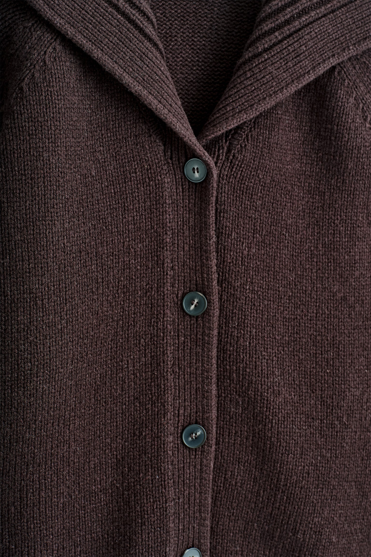 CARDIGAN À COL MARIN EN LAINE - BRUN FONCÉ/BEIGE - 6