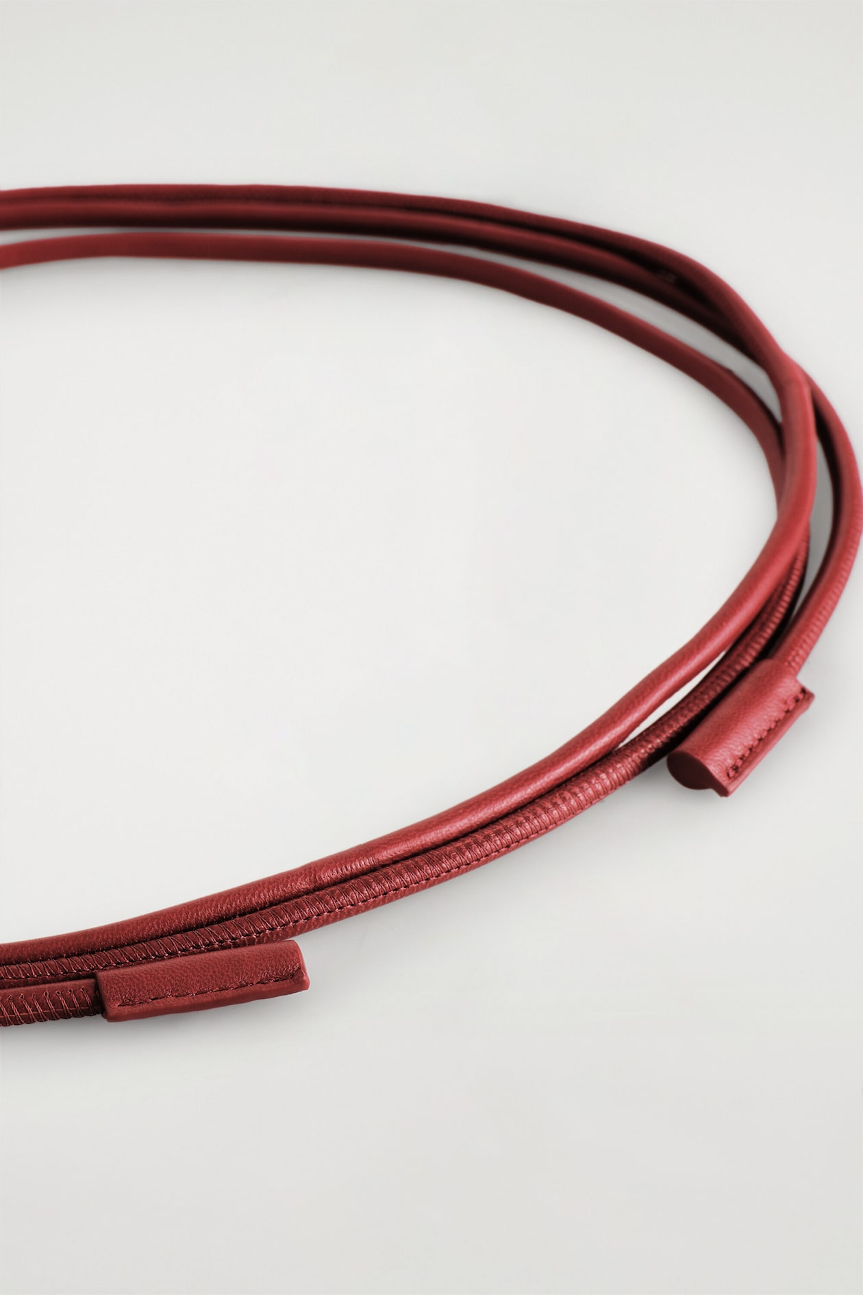 LEATHER ROPE BELT — RED