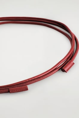 LEATHER ROPE BELT — RED 2