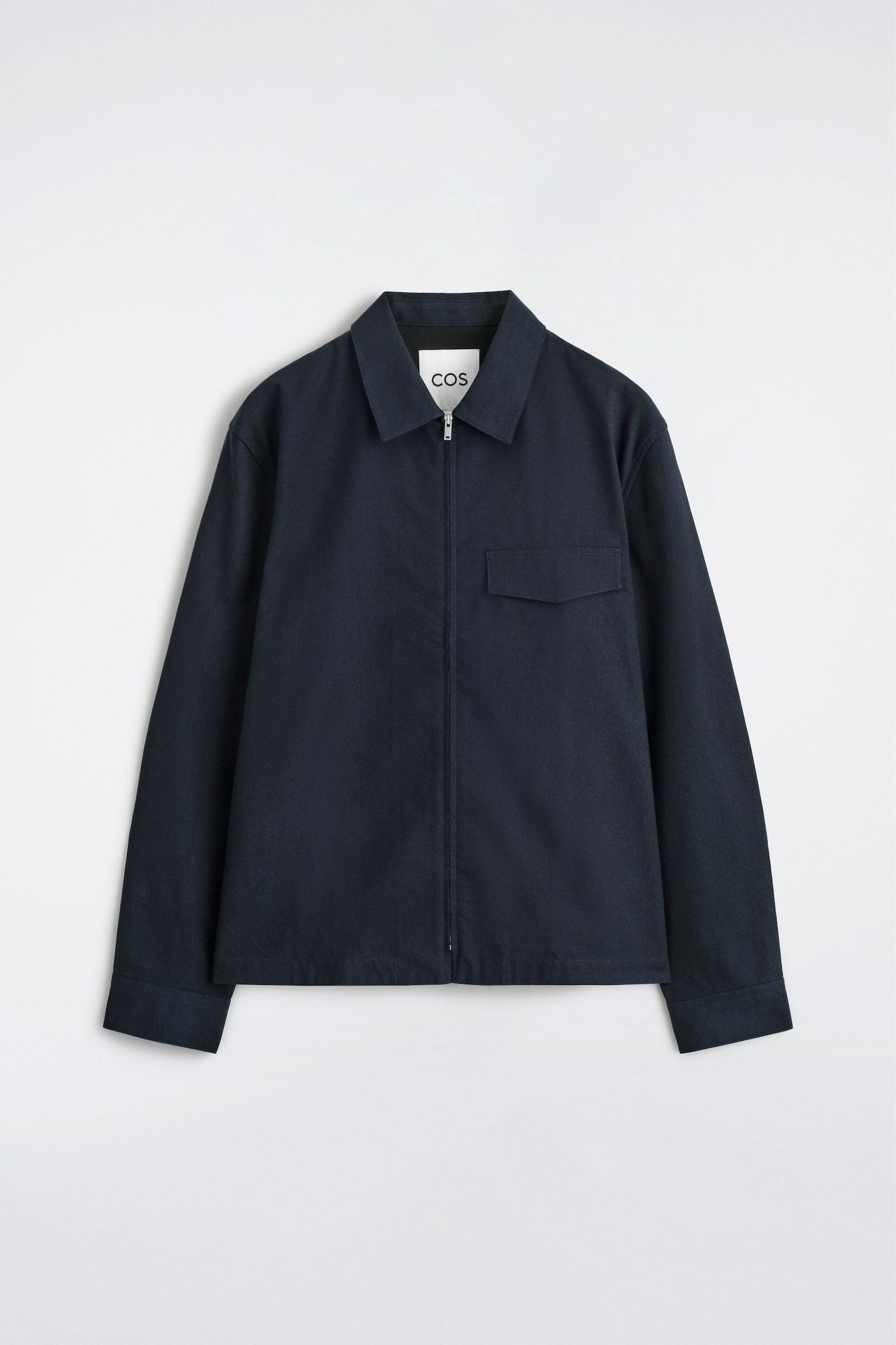 COTTON ZIPPED OVERSHIRT - NAVY/BLUE / CHECKED - 2