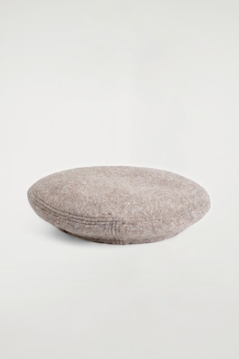 WOOL-BLEND BERET — BEIGE MÉLANGE 1