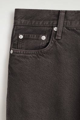 CHORD STRAIGHT-LEG JEANS — DARK BROWN 1