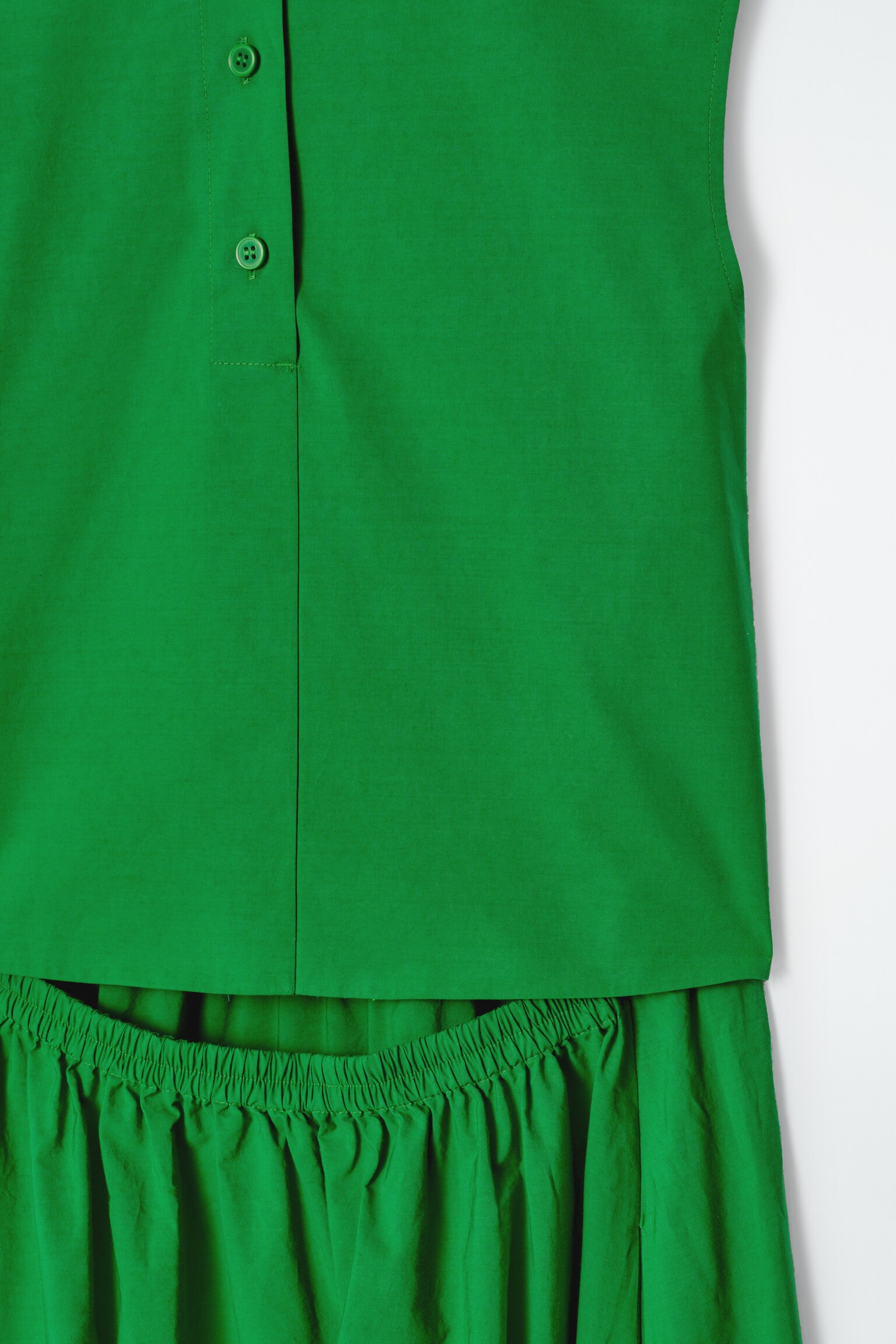 VESTIDO LARGO DE ALGODÓN CON ESPALDA ABIERTA - VERDE/MANTEQUILLA/MARRÓN OSCURO - 4
